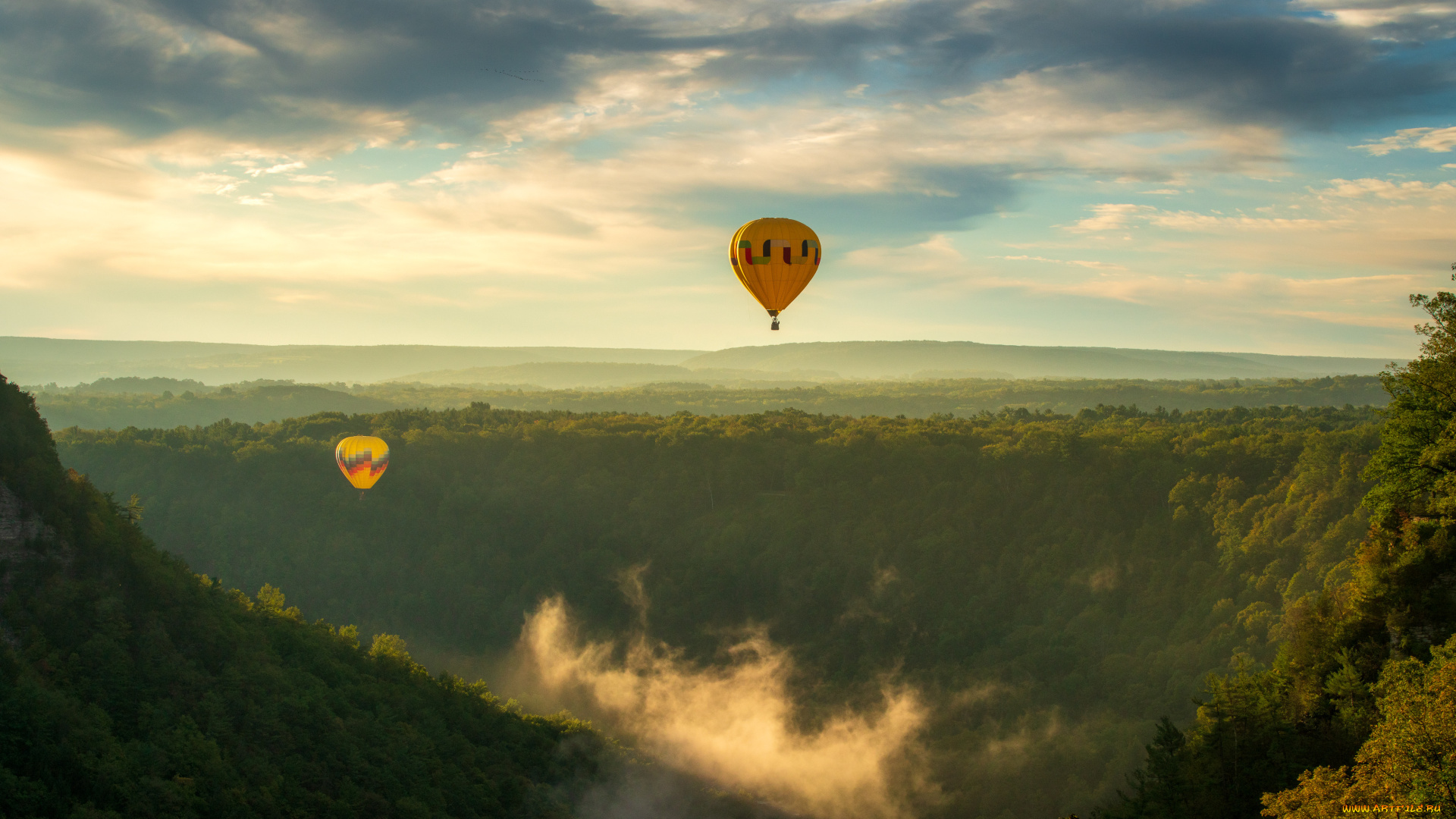 авиация, воздушные, шары, дирижабли, воздушный, шар, пейзаж