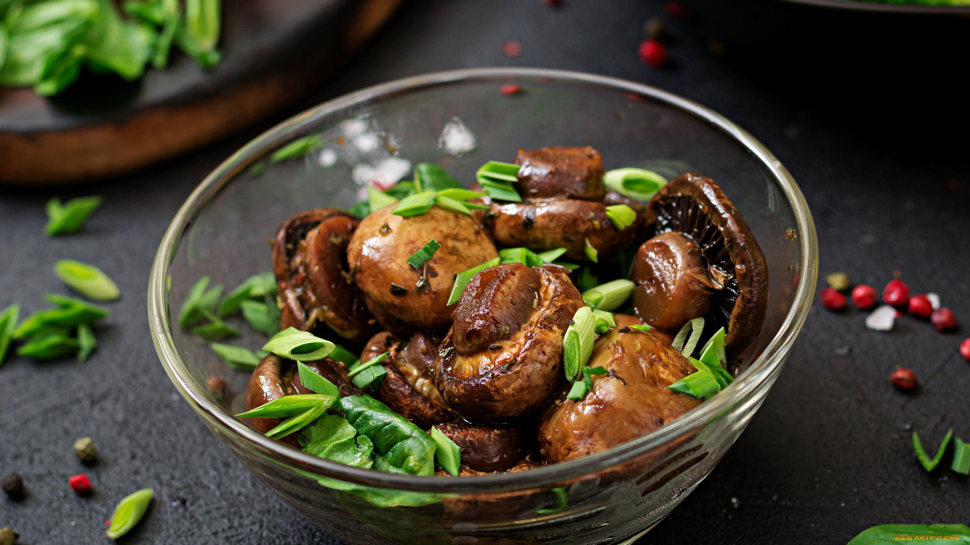 еда, грибы, , грибные, блюда, шампиньоны, зелень