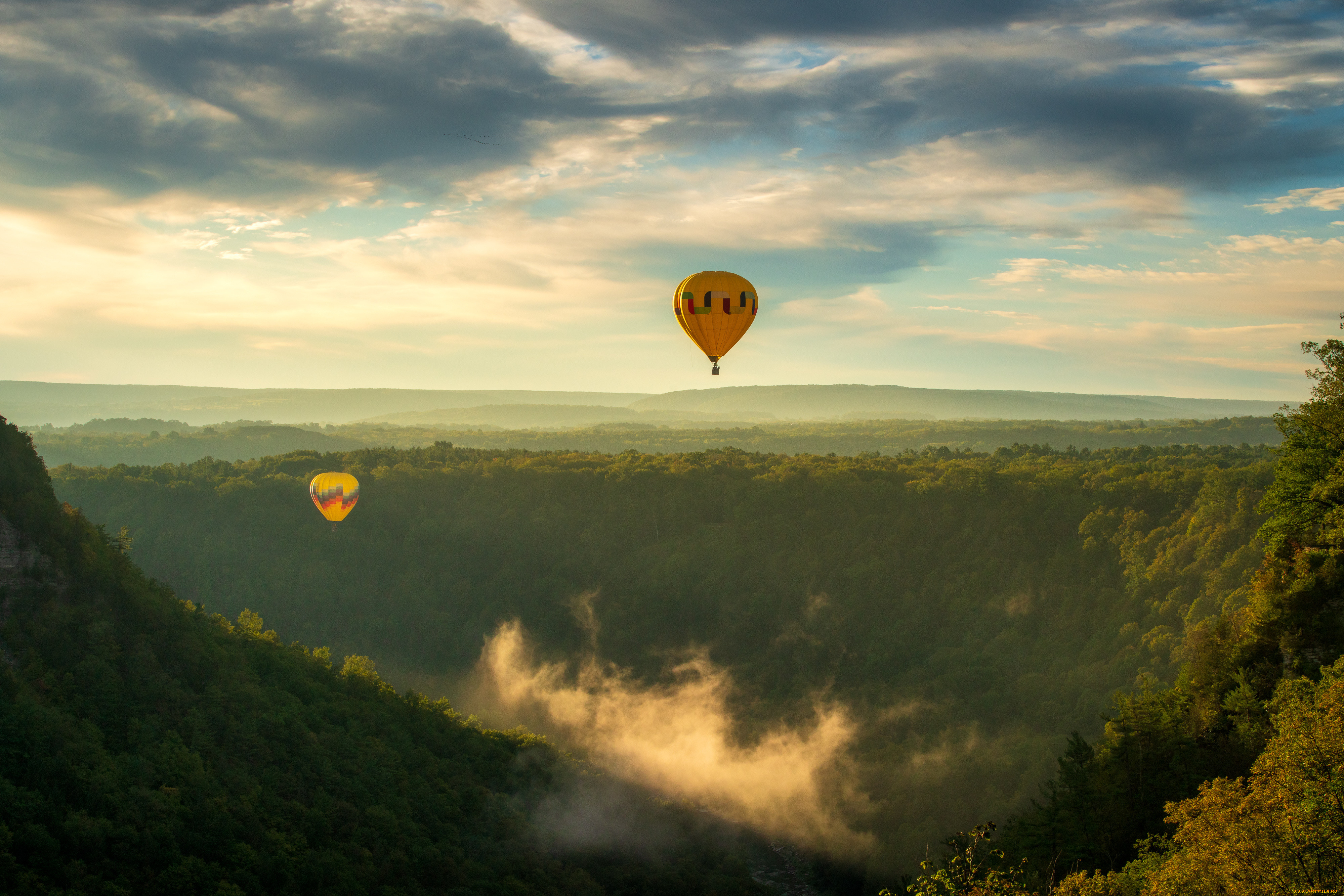 авиация, воздушные, шары, дирижабли, воздушный, шар, пейзаж