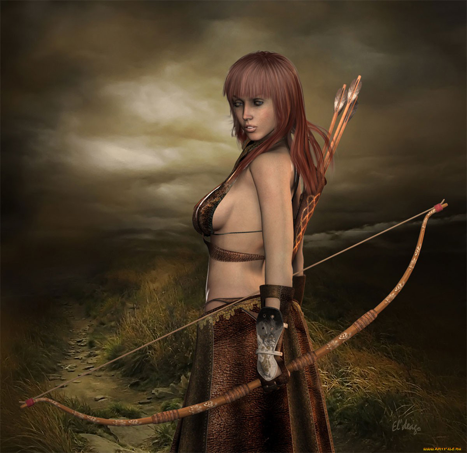 3д, графика, amazon, амазонки, лук, стрелы