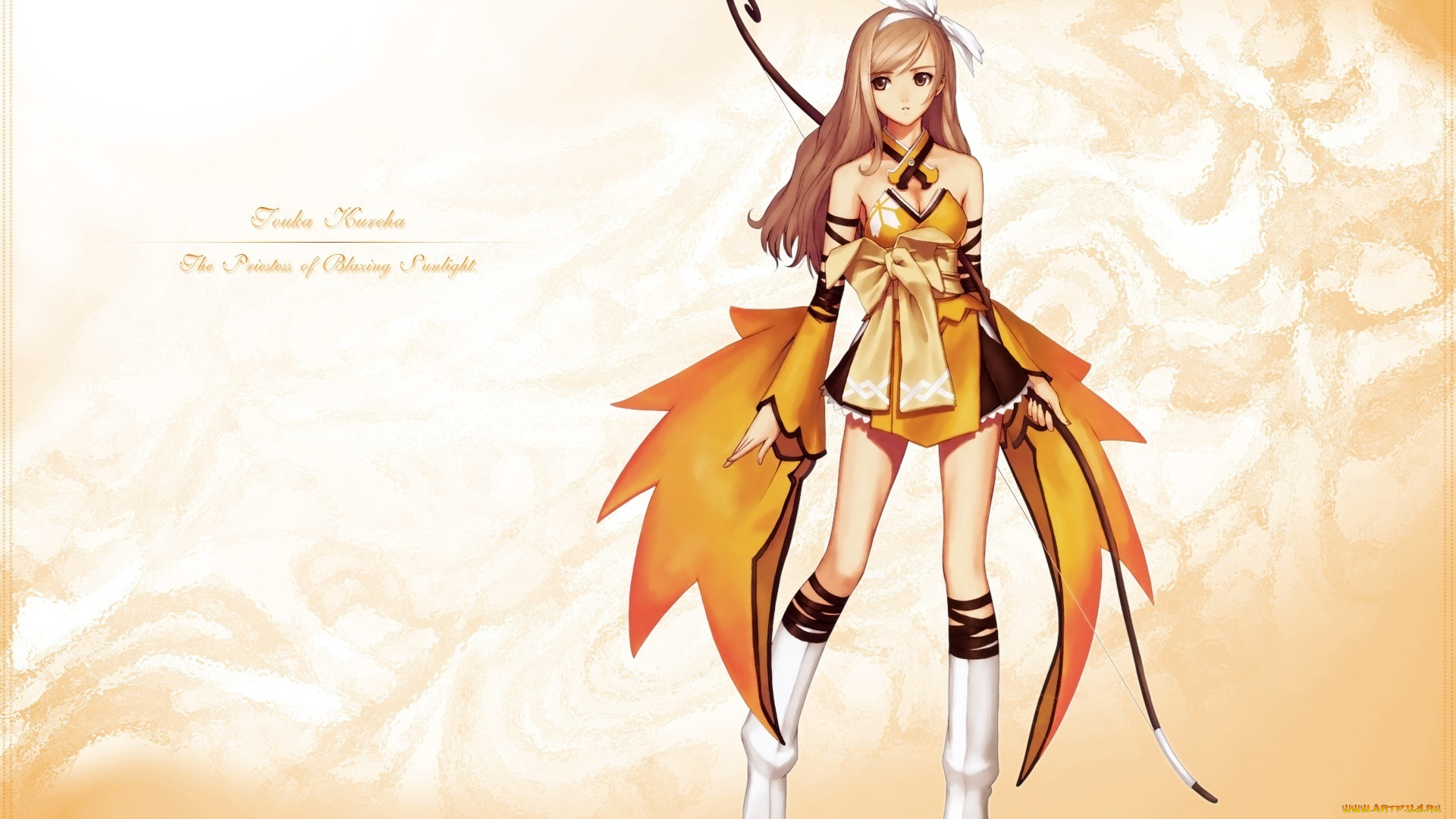 аниме, shining, tears, wind, желтая, одежда, девушка, лук, touka, kureha, taka, tony