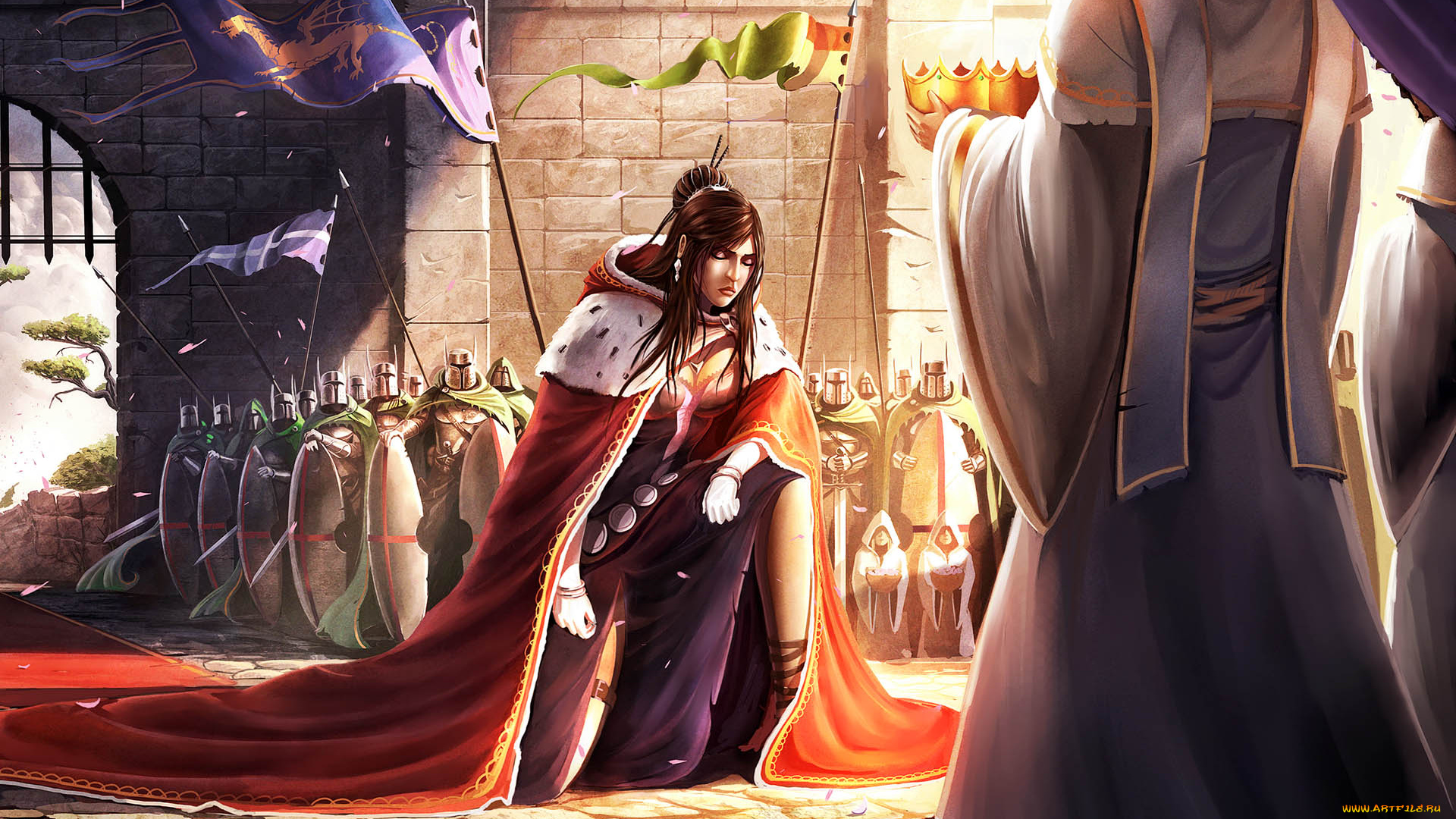 trine, видео, игры, девушка, воительница, солдаты