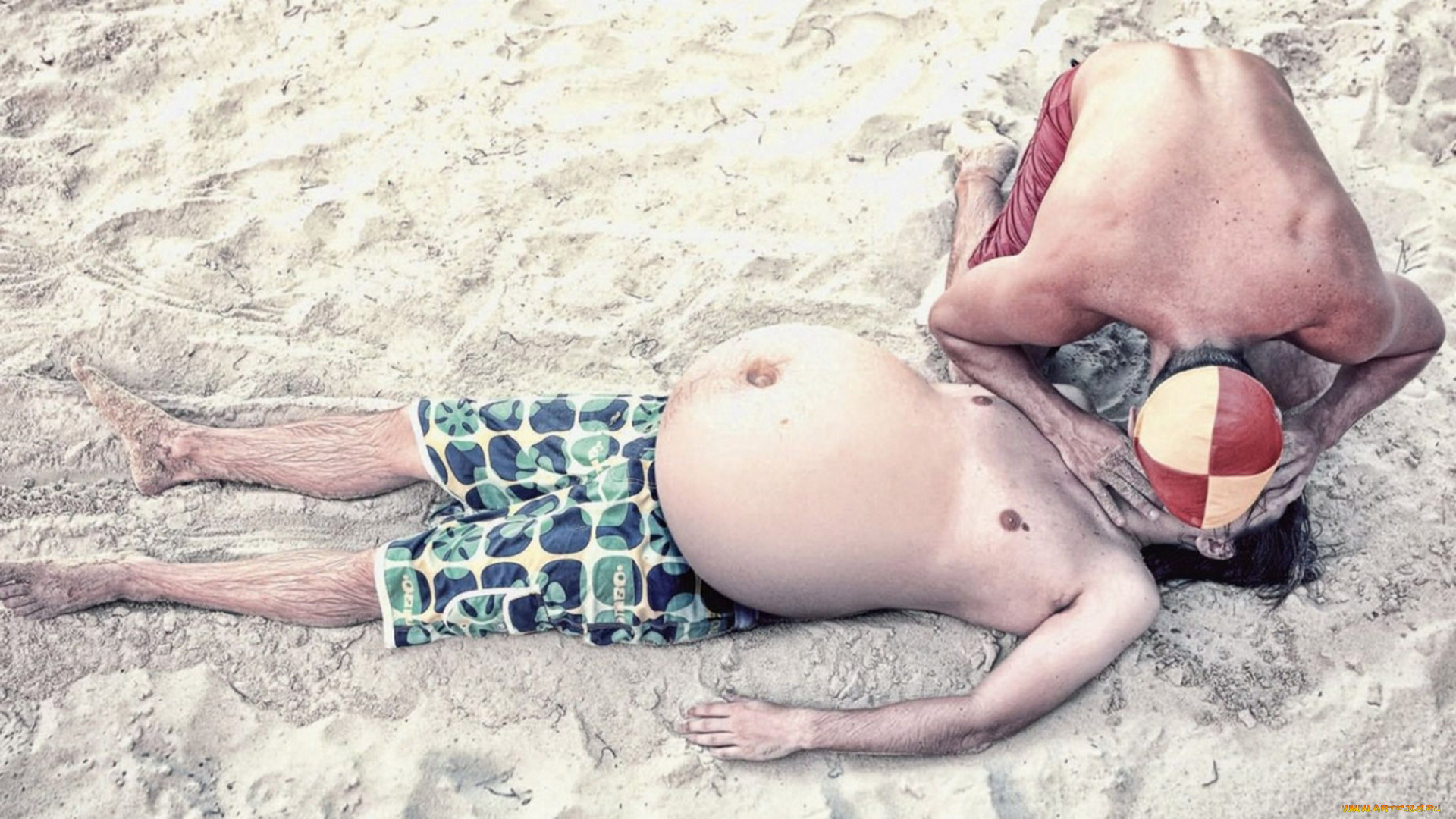 юмор, приколы, искусственное, дыхание, пляж