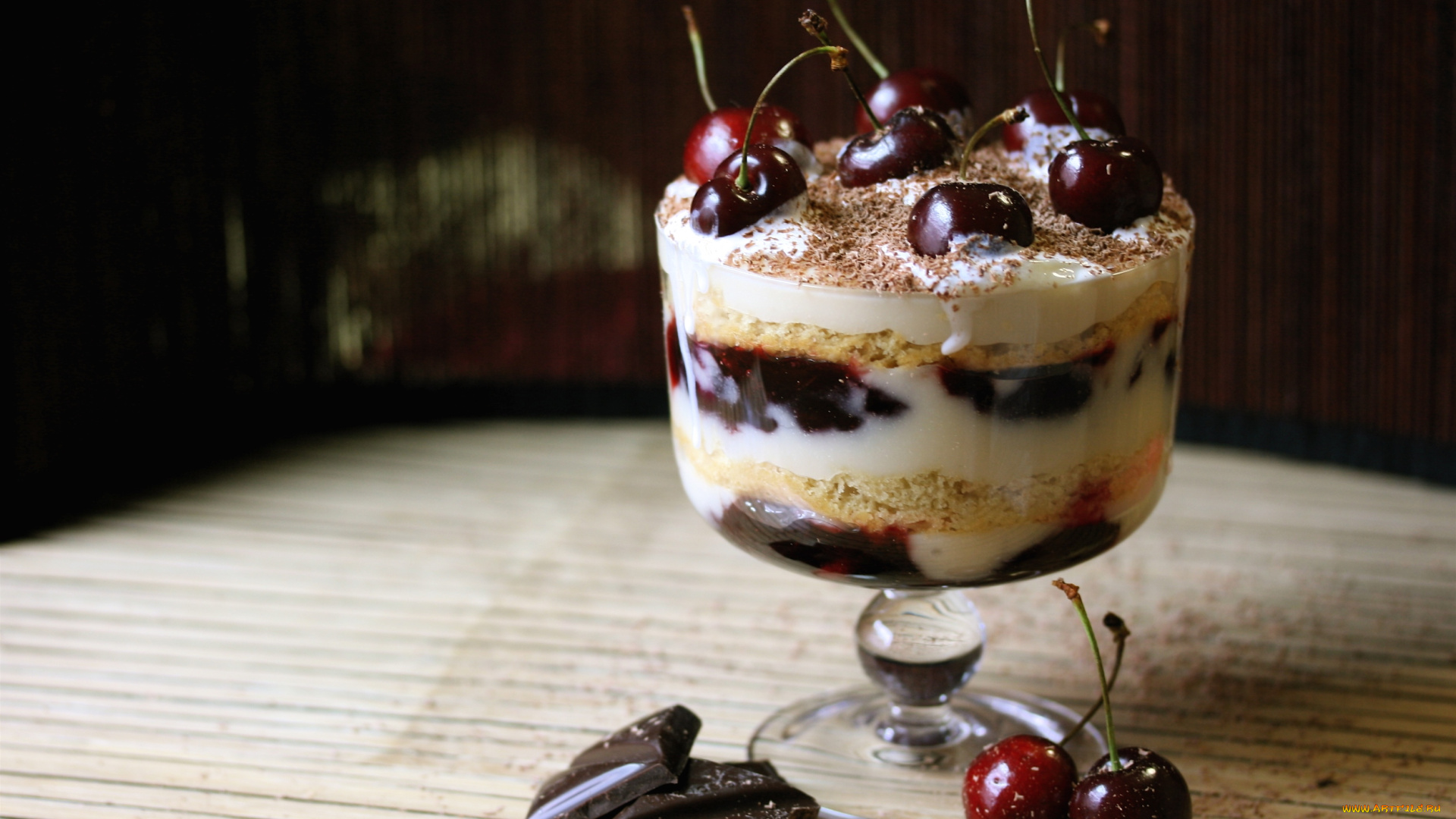 еда, мороженое, десерты, десерт, вишня, шоколад