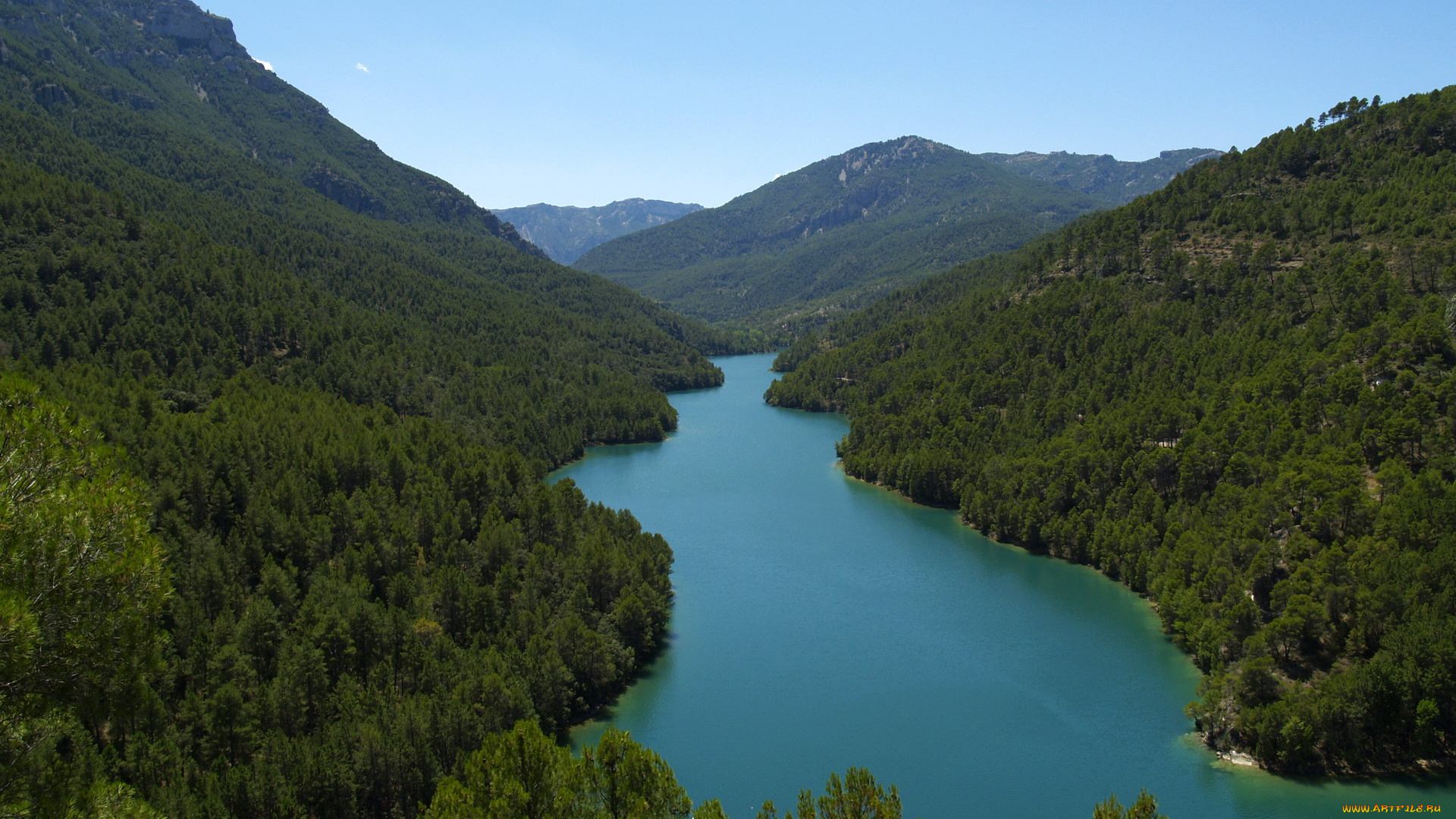 испания, андалусия, сантиаго, понтонес, природа, реки, озера, река, лес