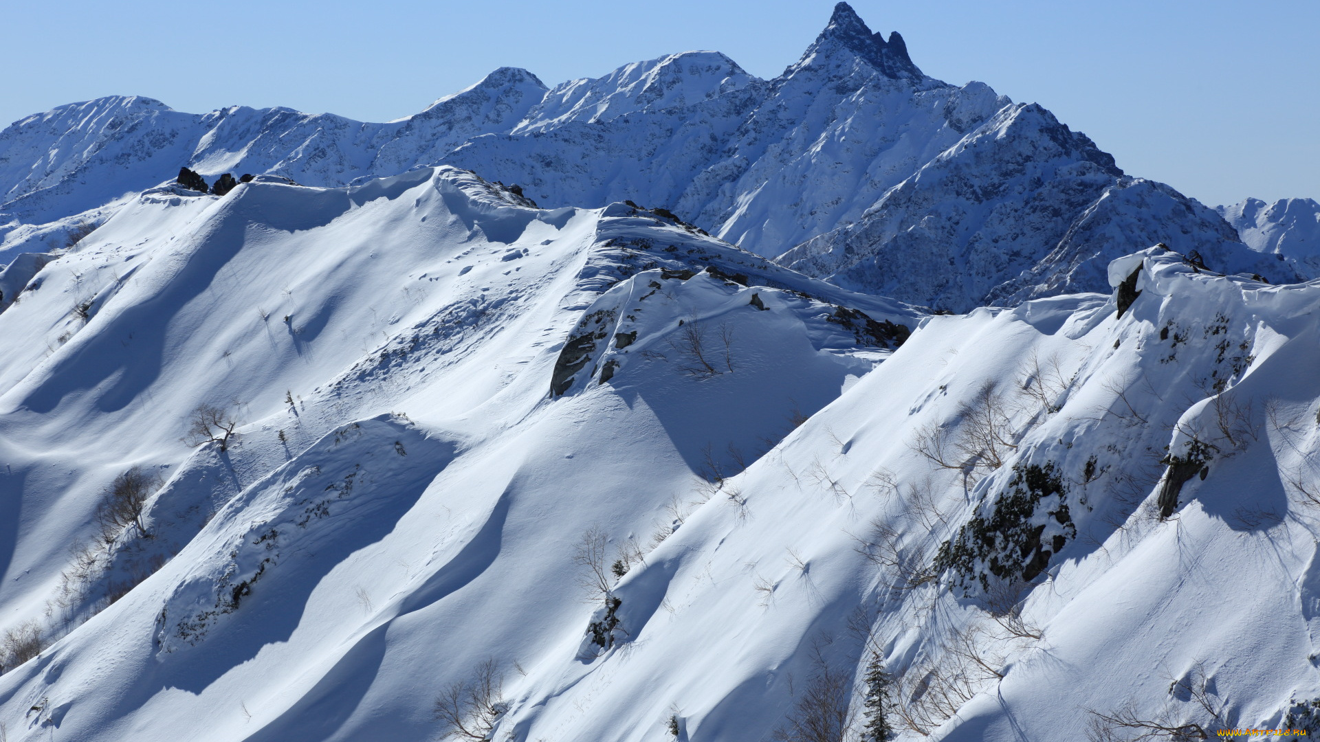 природа, горы, снег