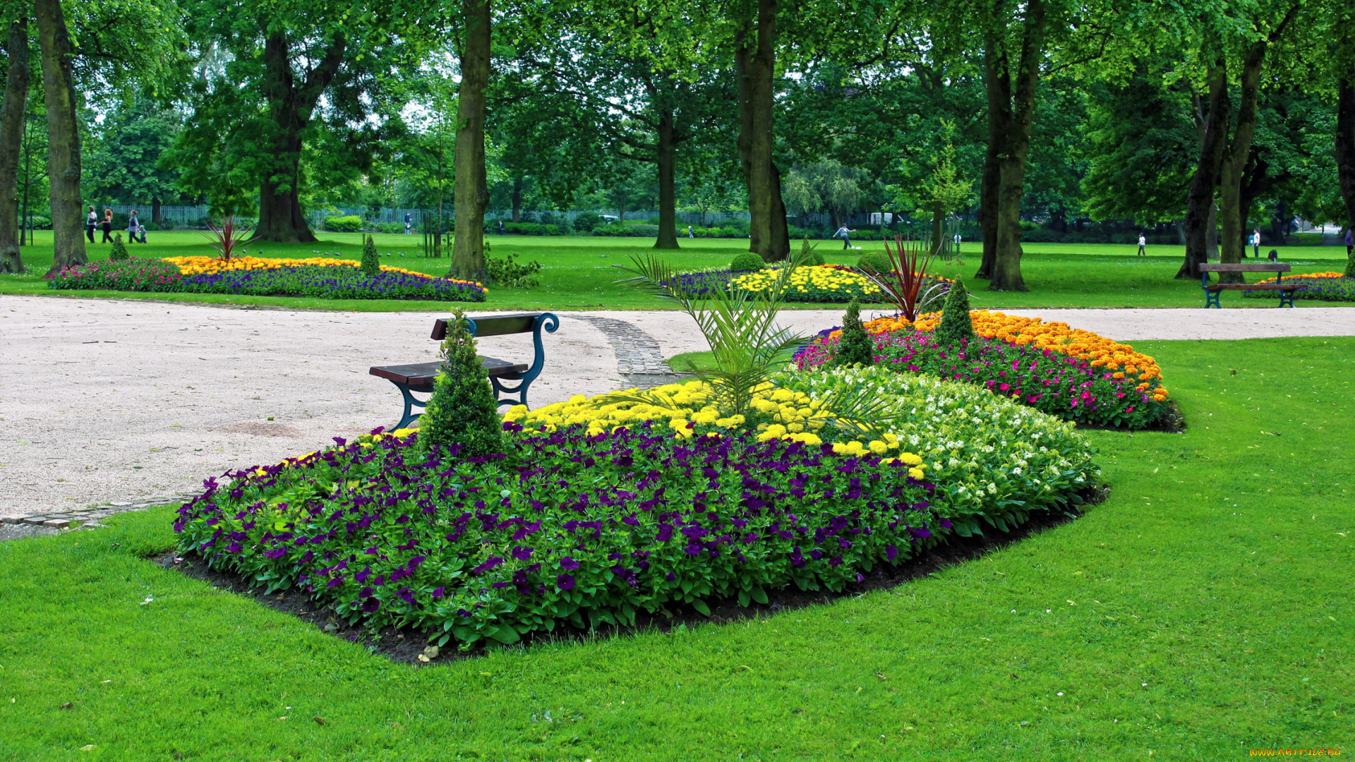 ropner, park, stockton, on, tees, англия, природа, парк, клумбы, растения