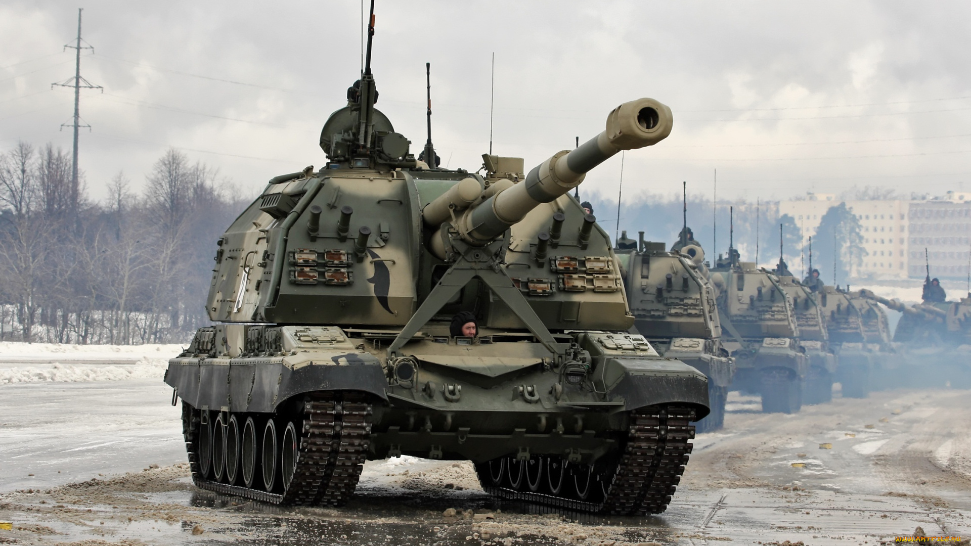 техника, военная, 152, мм, артиллерийская, установка, самоходная, мста, вооружение