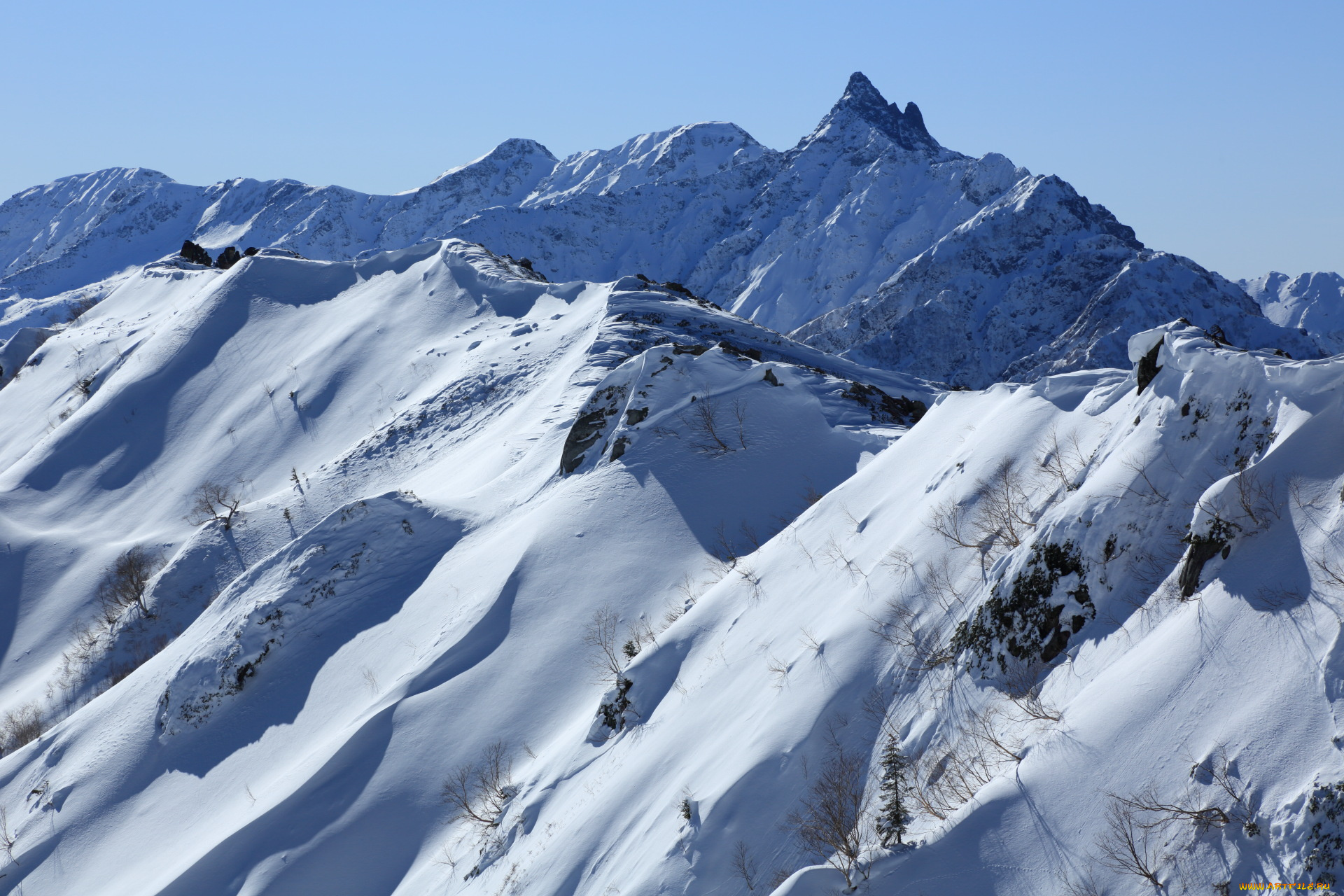 природа, горы, снег