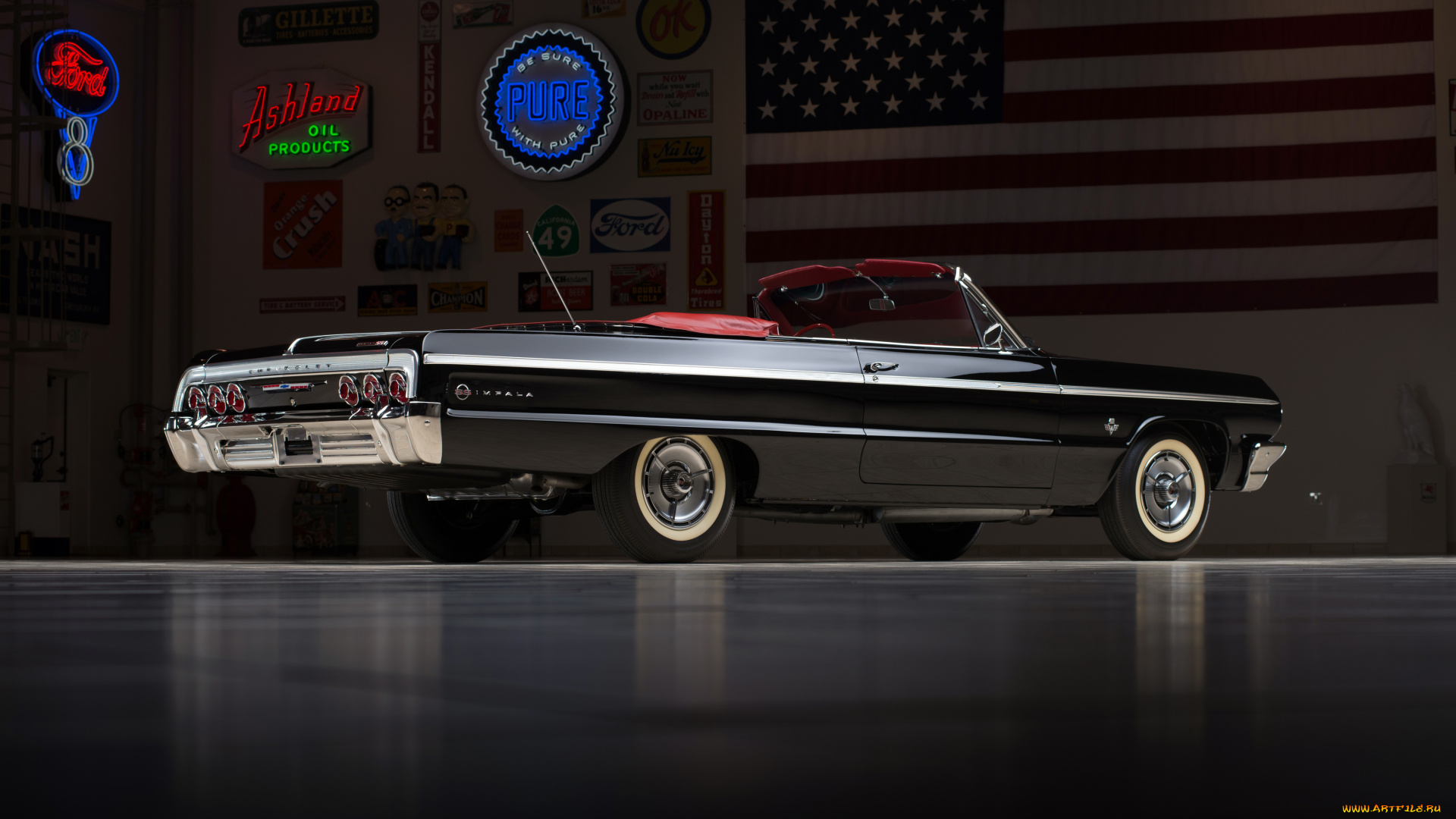 chevrolet, impala, ss, 409, convertible, автомобили, chevrolet, impala