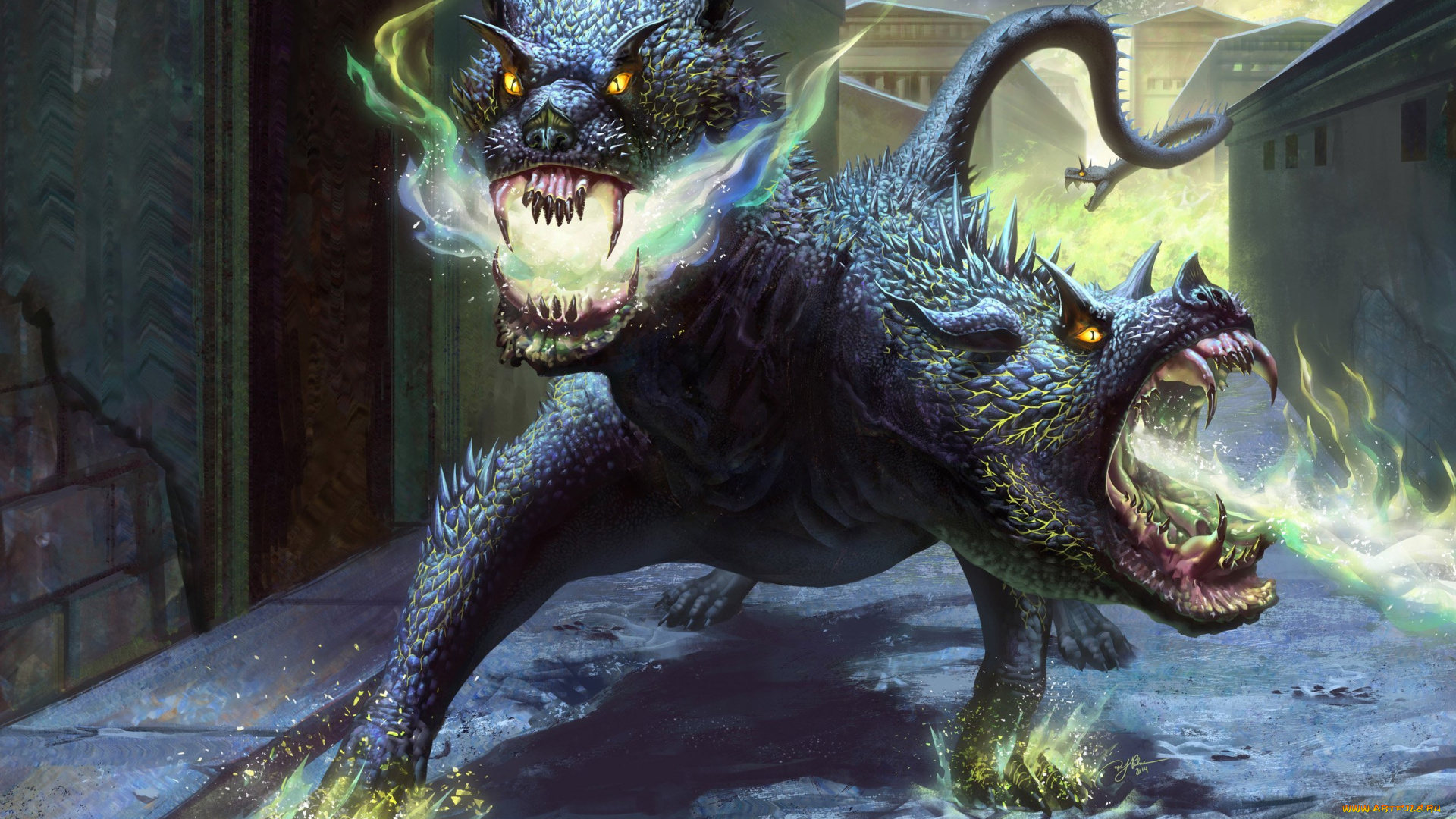 фэнтези, существа, улица, взгляд, существо, арт, монстр, фантастика