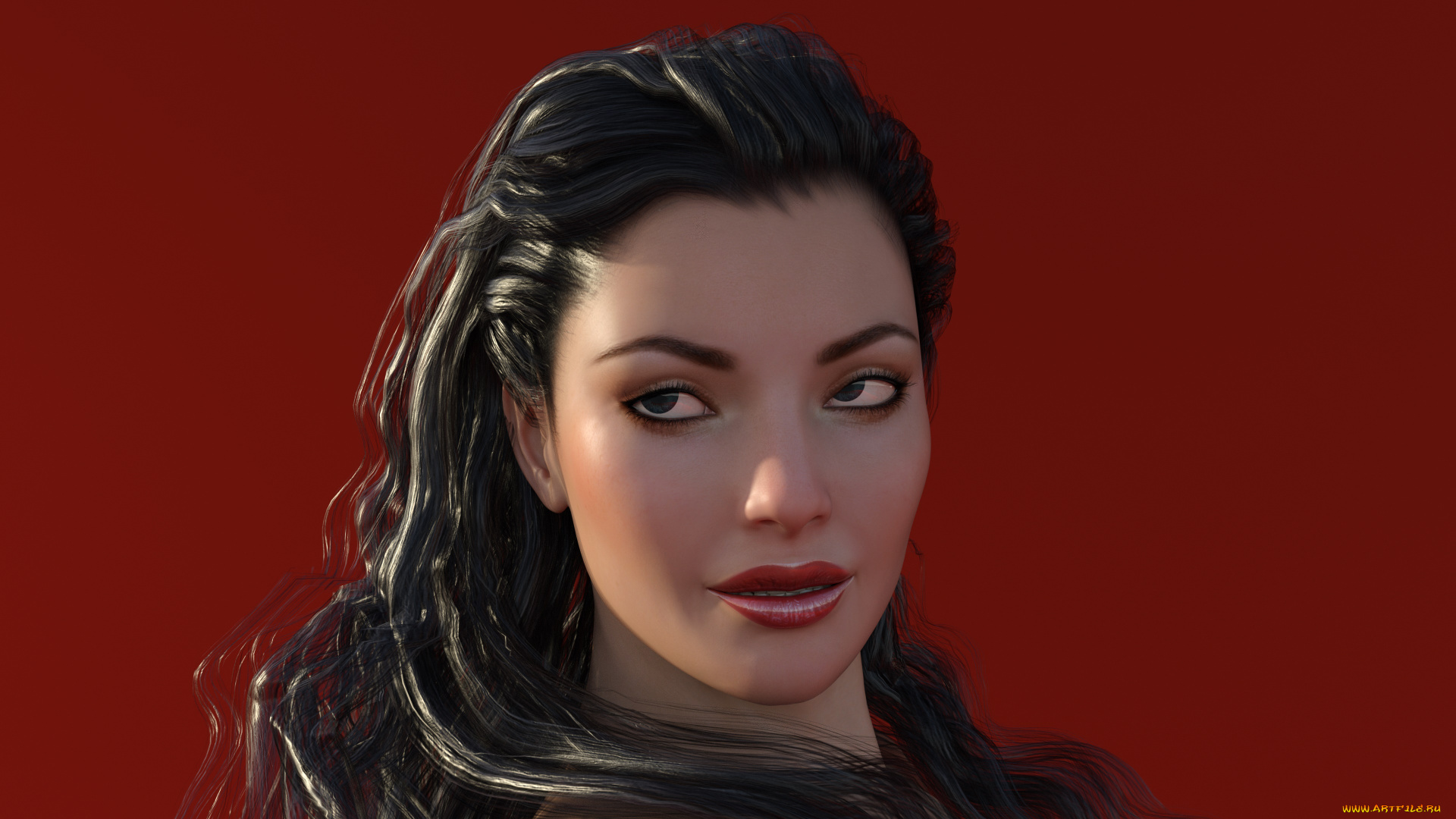 3д, графика, портрет, , portraits, девушка, взгляд, фон