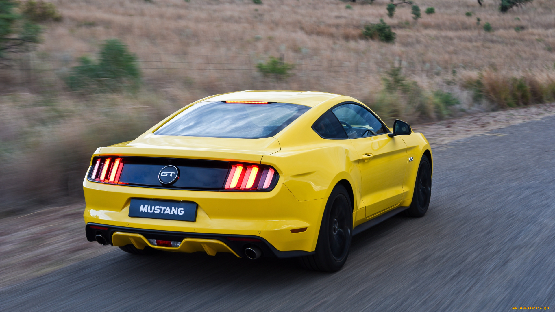 автомобили, ford, mustang, gt, 2015г, желтый, za-spec, fastback