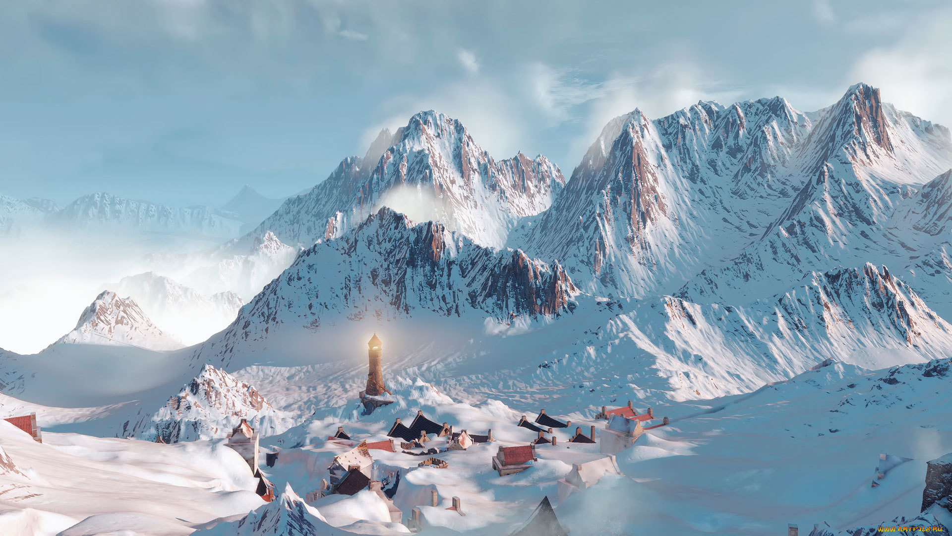 the, witcher-3, видео, игры, the, witcher, 3, , wild, hunt, белый, иней, горы, снег, дикая, охота