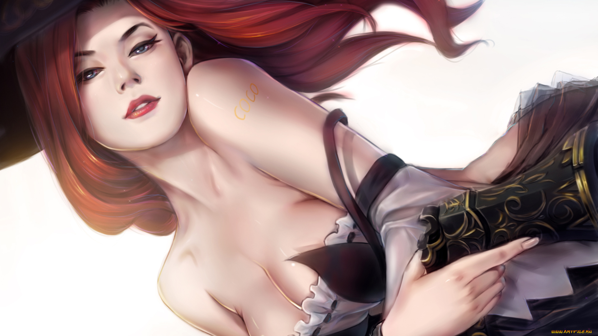 видео, игры, league, of, legends, , fortune, league, of, legends, взгляд, девушка, арт, miss, fortune