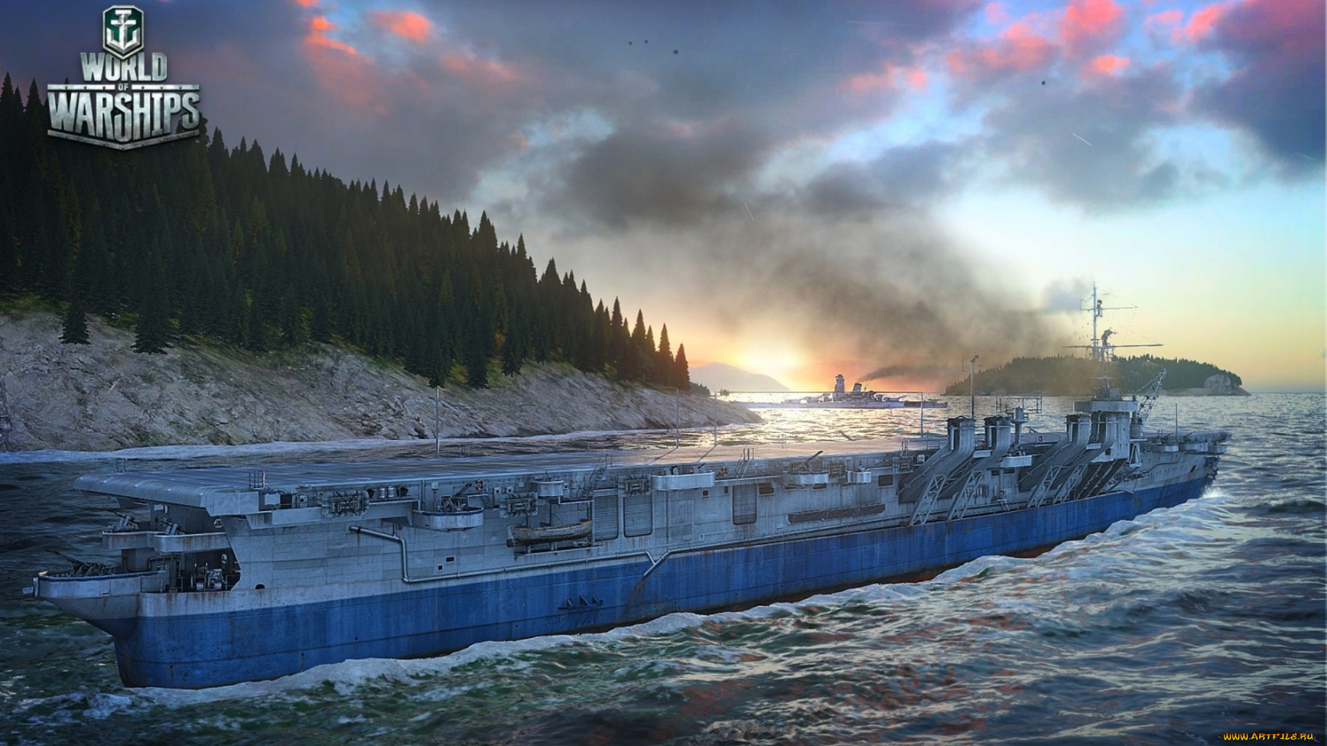 видео, игры, world, of, warships, море, корабль