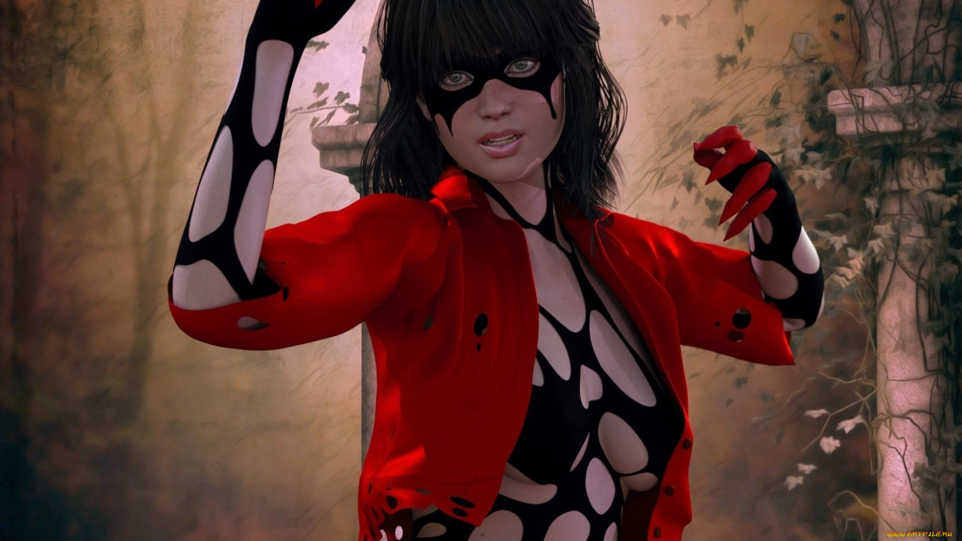 3д, графика, фантазия, , fantasy, девушка, взгляд, фон