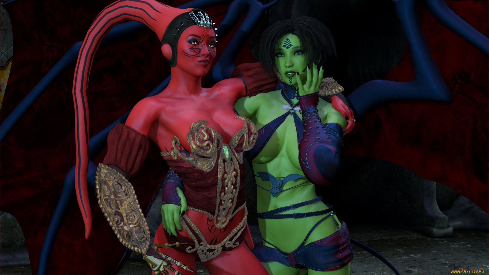 3д, графика, существа, , creatures, халки, фон, взгляд