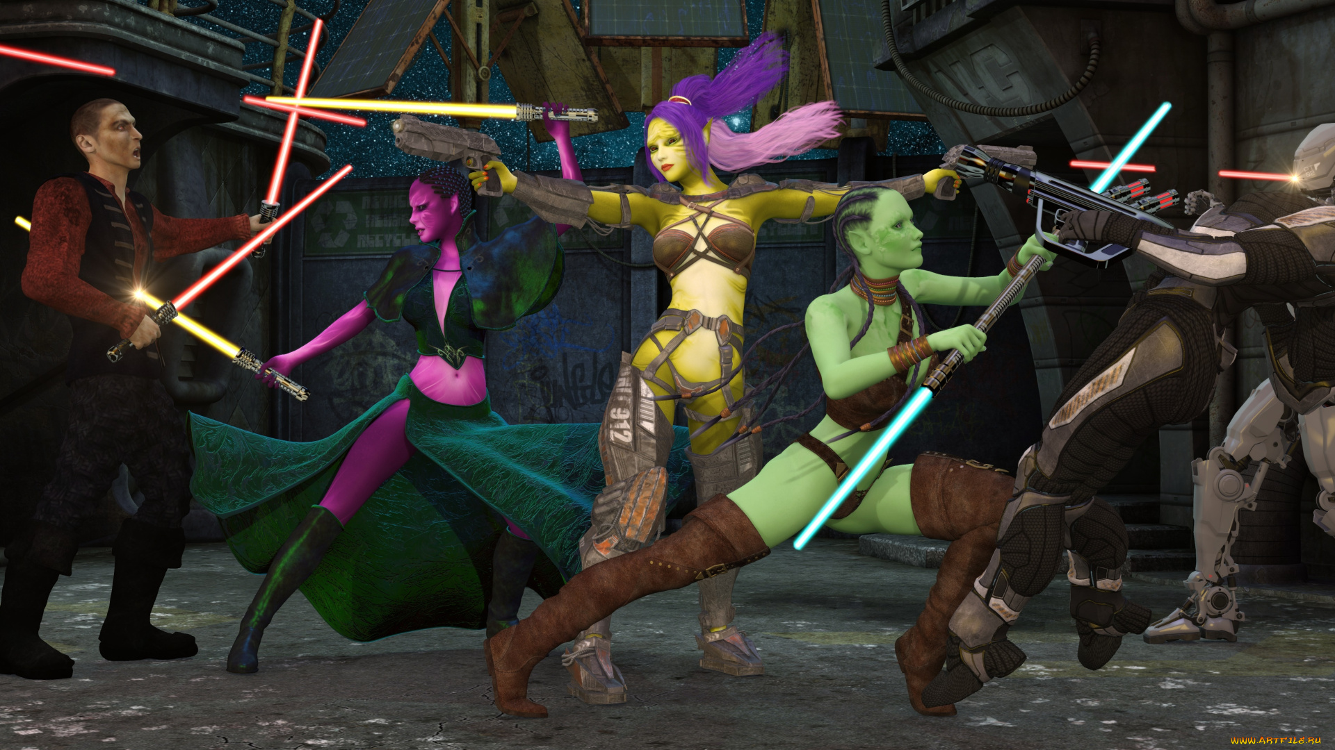 3д, графика, существа, , creatures, оружие, фон, взгляд, халки