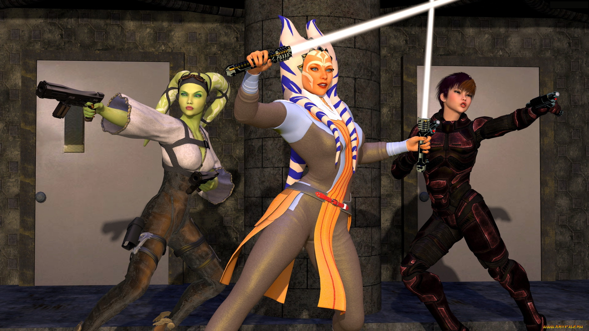 3д, графика, существа, , creatures, взгляд, халки, фон