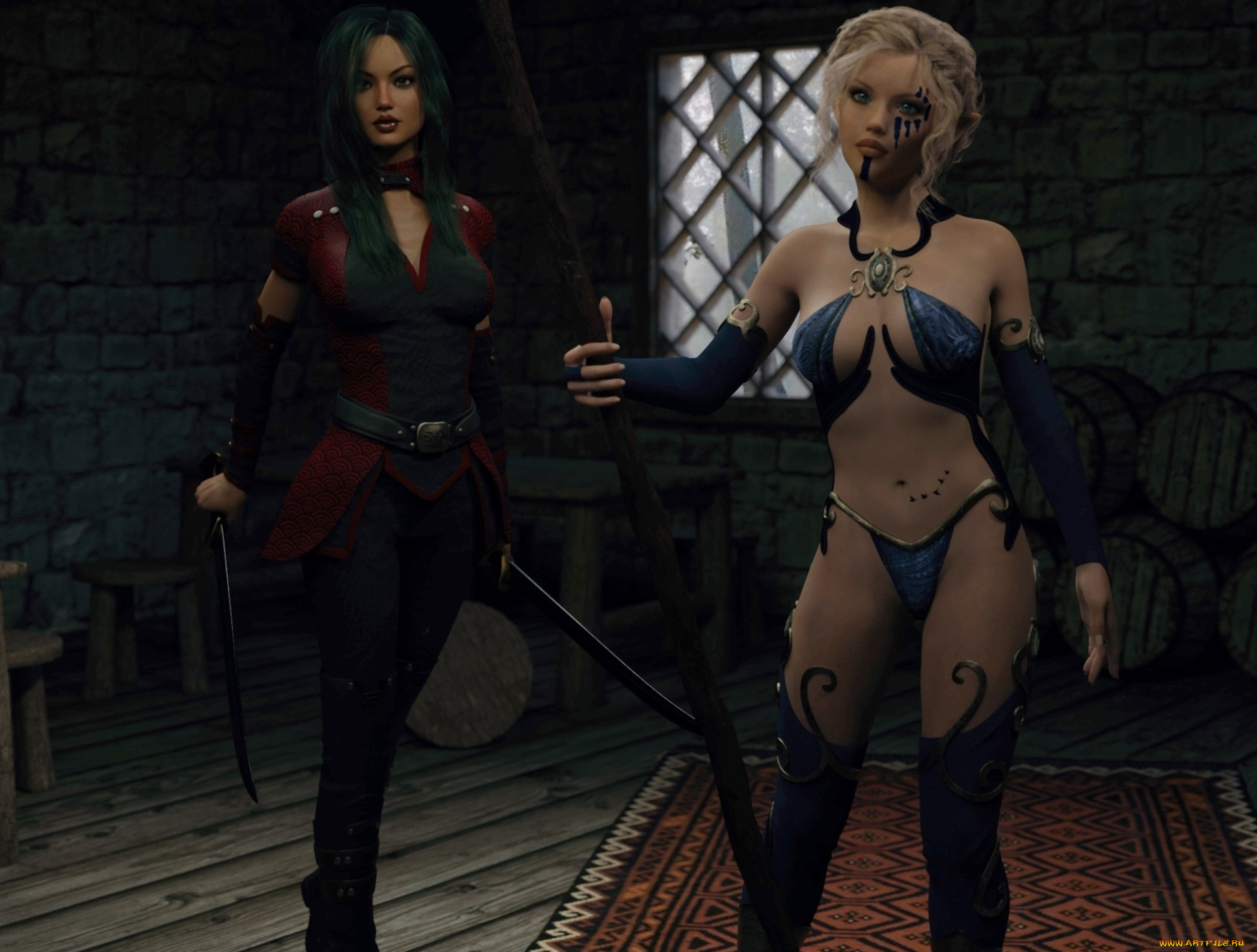 3д, графика, фантазия, , fantasy, фон, взгляд, девушки