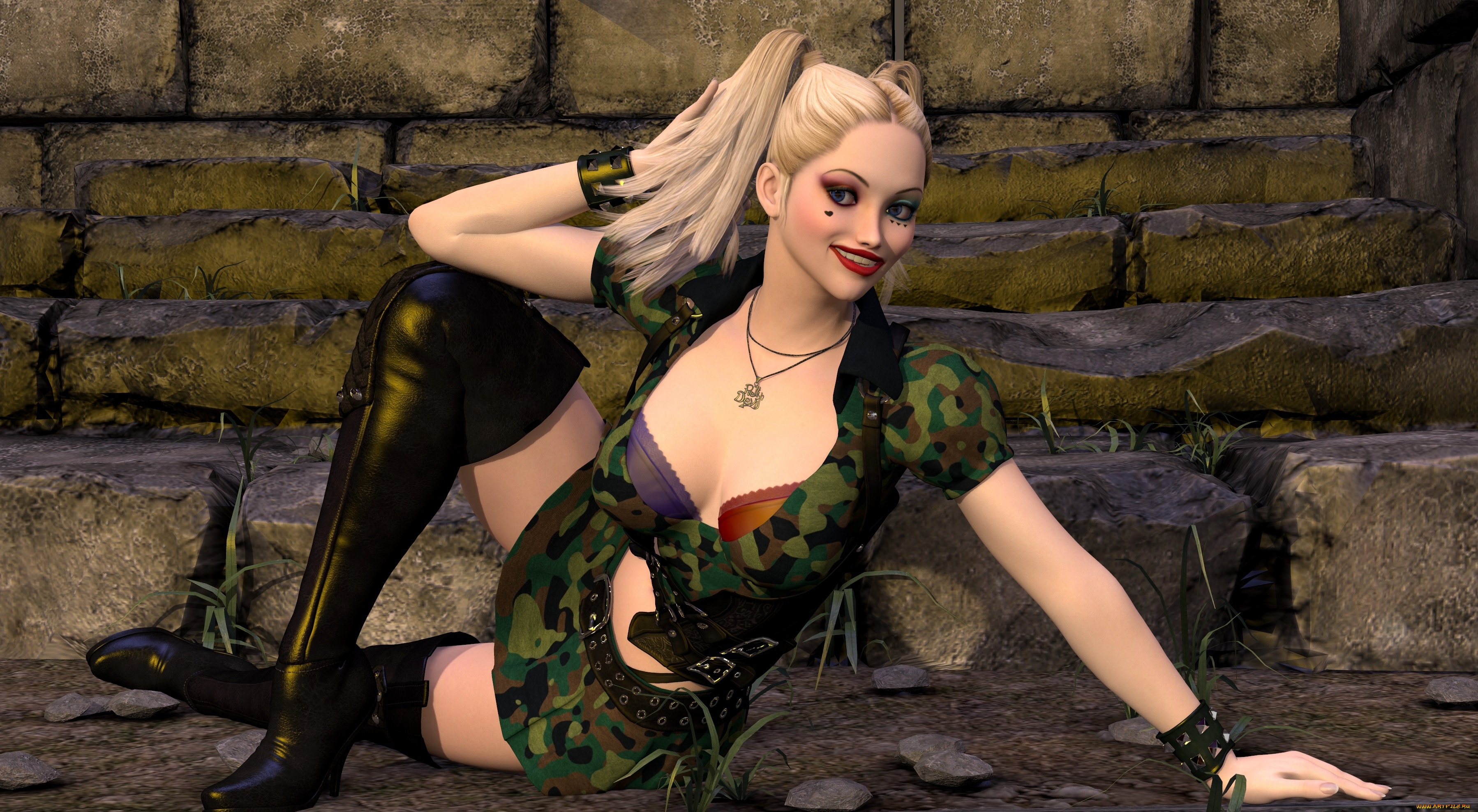 3д, графика, люди, , people, улыбка, фон, взгляд, девушка