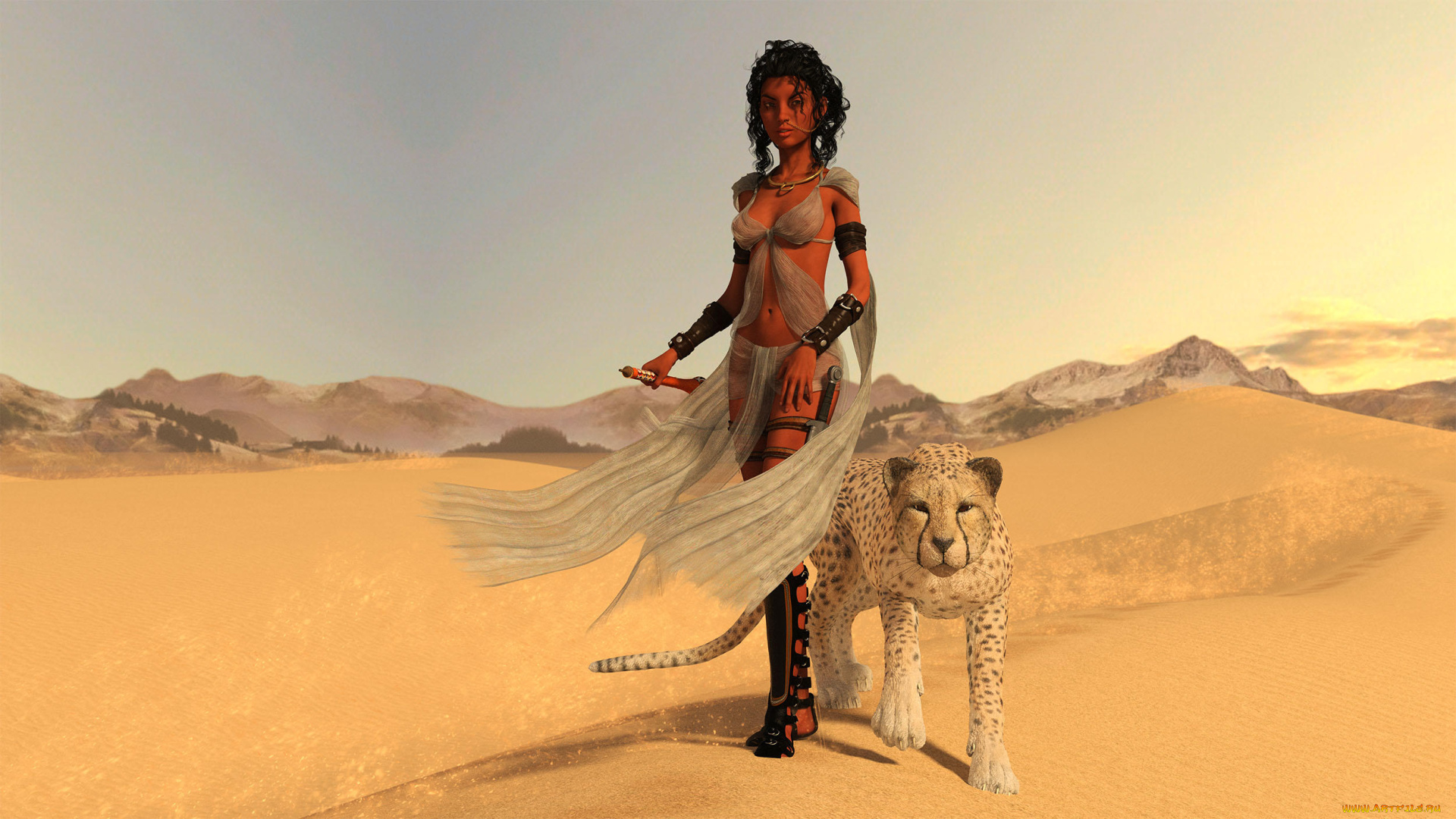 3д, графика, люди, и, животные, , people, and, animals, девушка, фон, взгляд