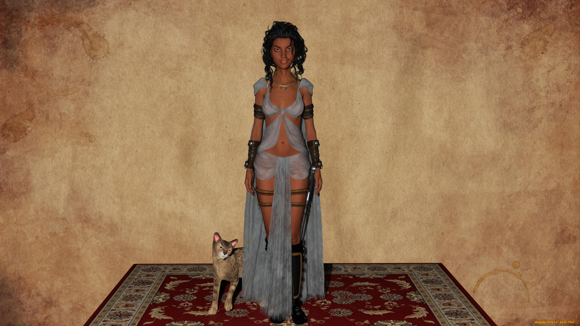 3д, графика, люди, и, животные, , people, and, animals, девушка, фон, взгляд