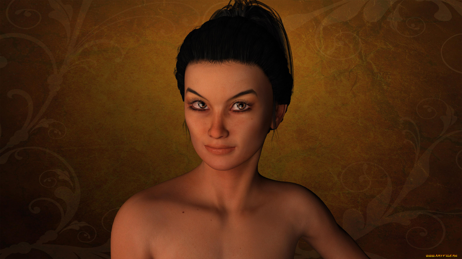 3д, графика, портрет, , portraits, фон, девушка, взгляд