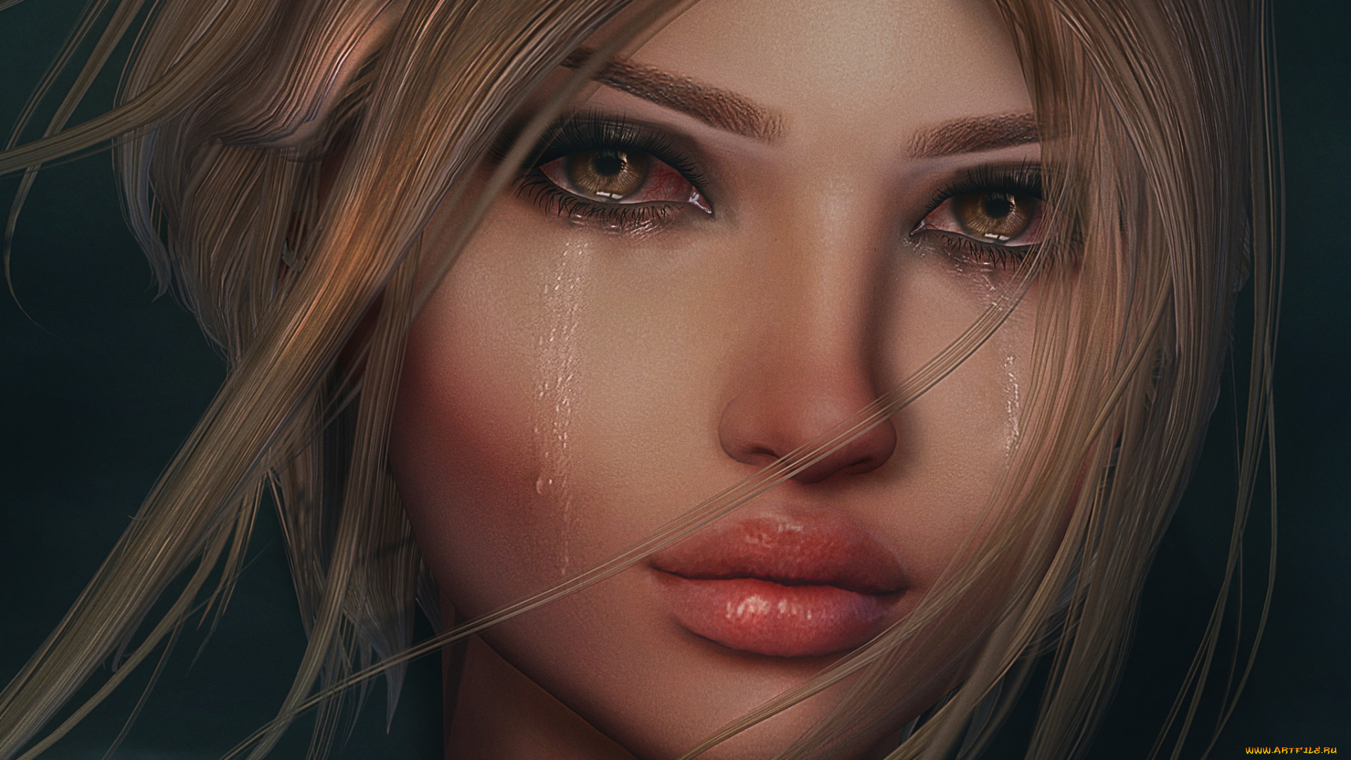 3д, графика, портрет, , portraits, слёзы