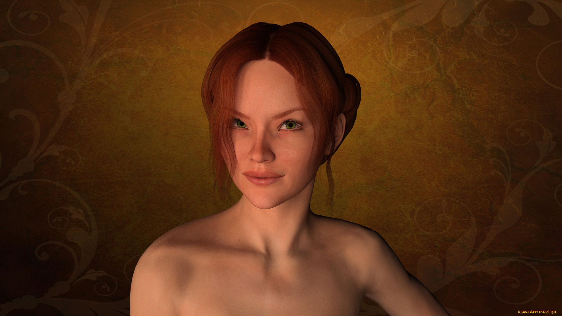 3д, графика, портрет, , portraits, взгляд, фон, девушка