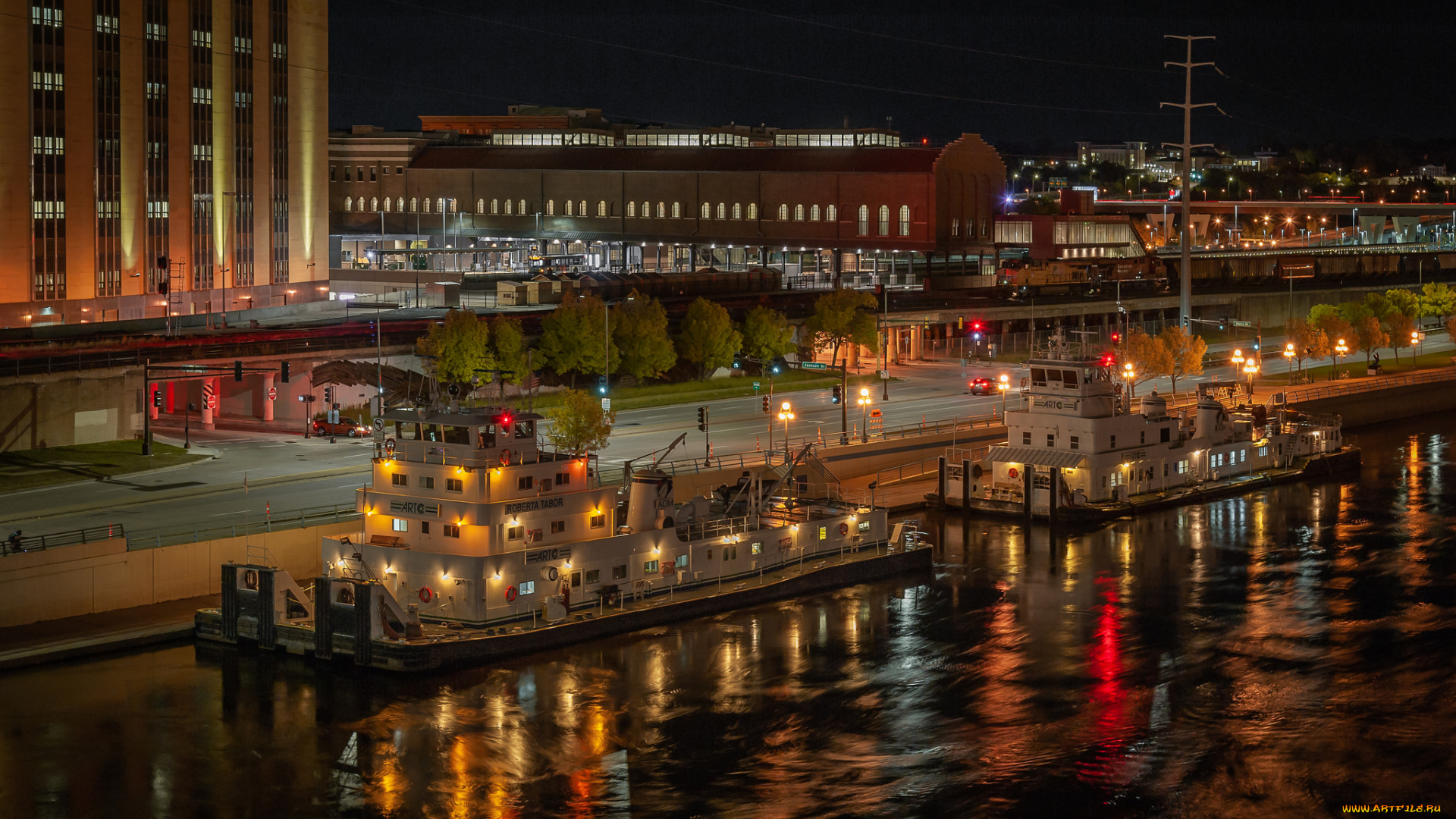 корабли, баркасы, , , буксиры, набережная