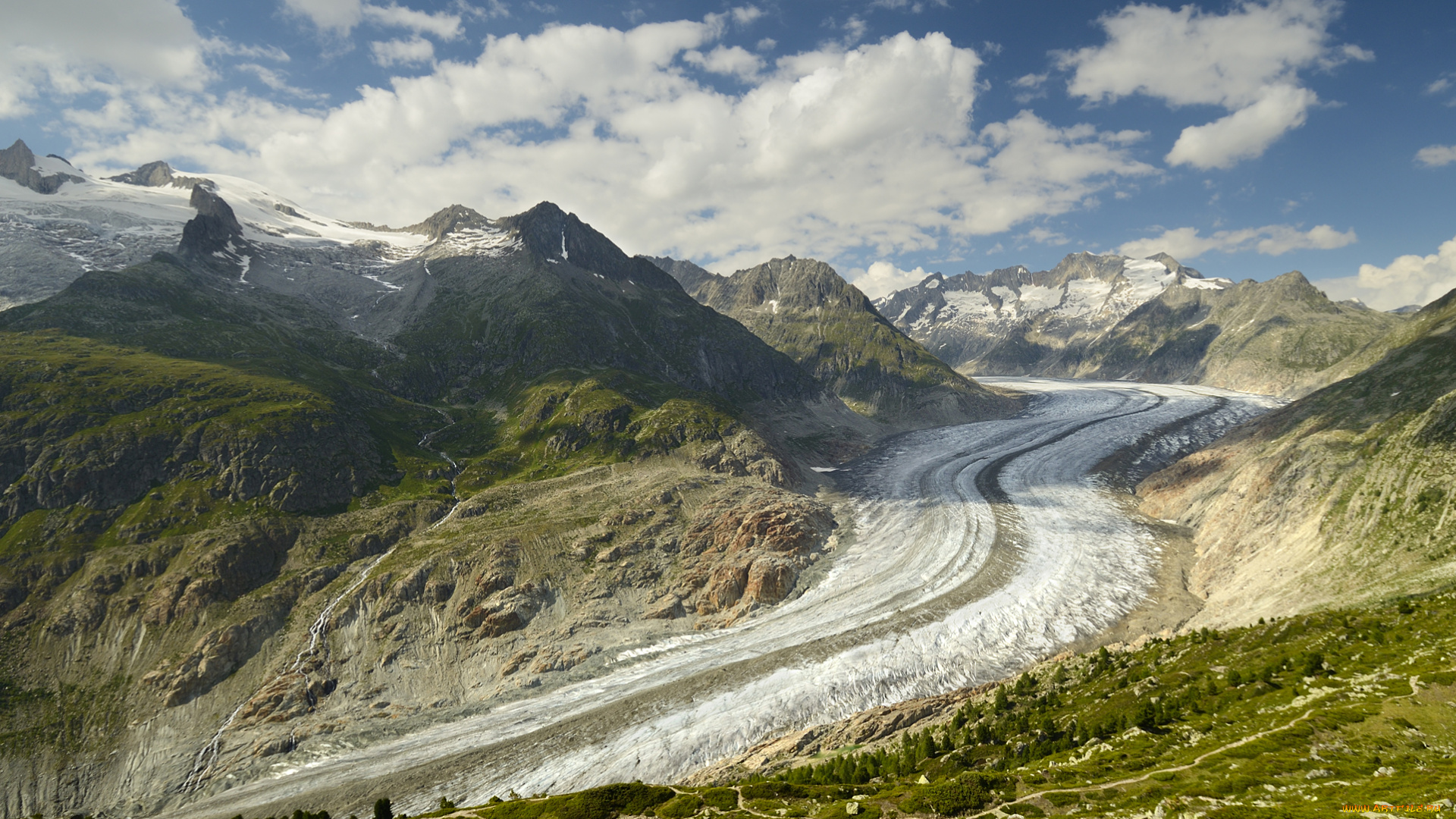 природа, айсберги, и, ледники, простор