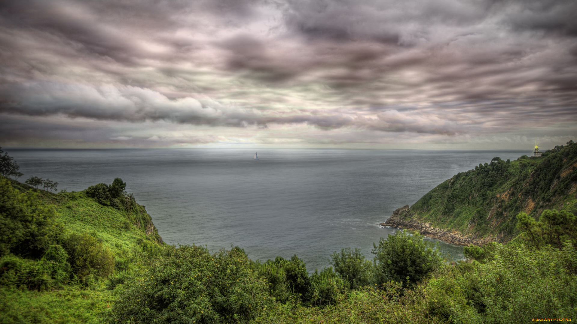 природа, побережье, простор