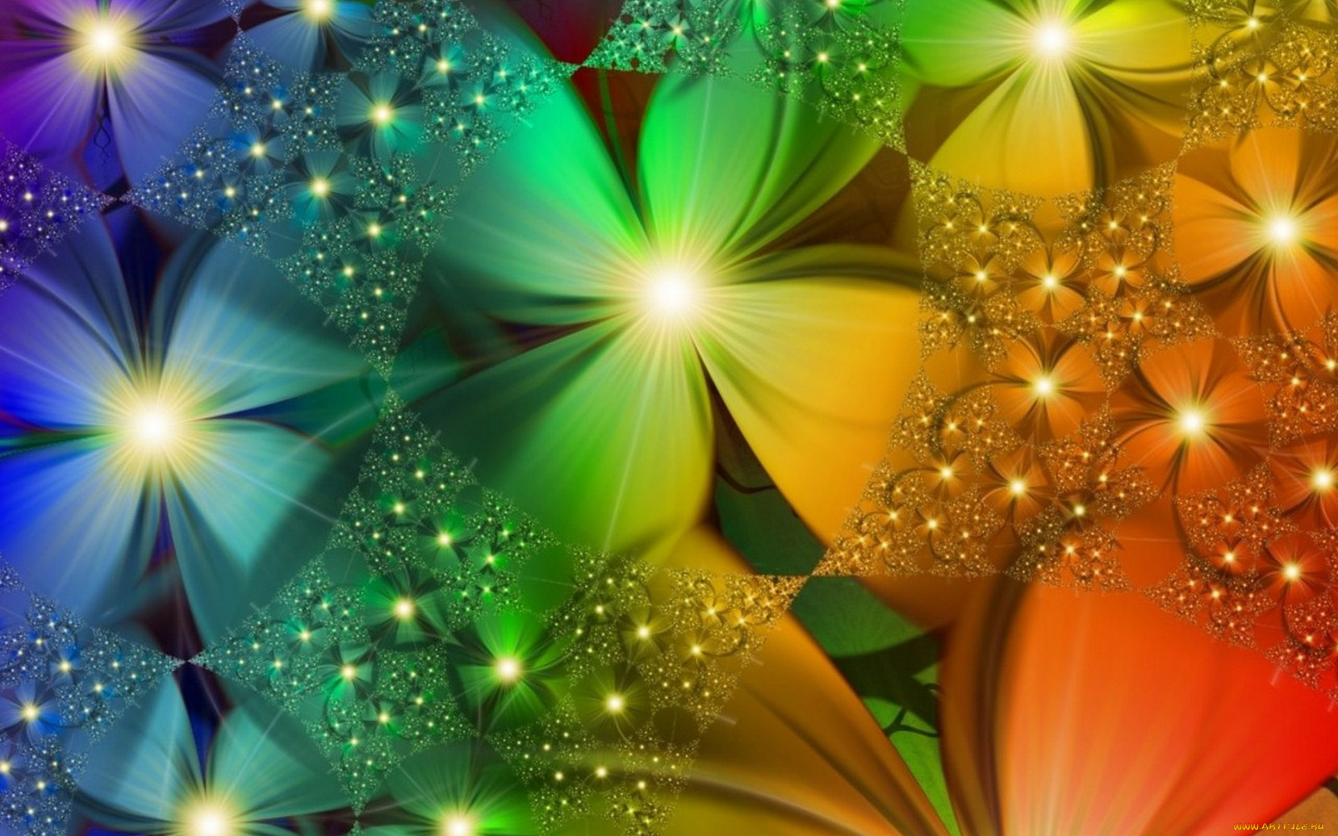 3д, графика, цветы, , flowers, цветы, цвета, блеск, паутина