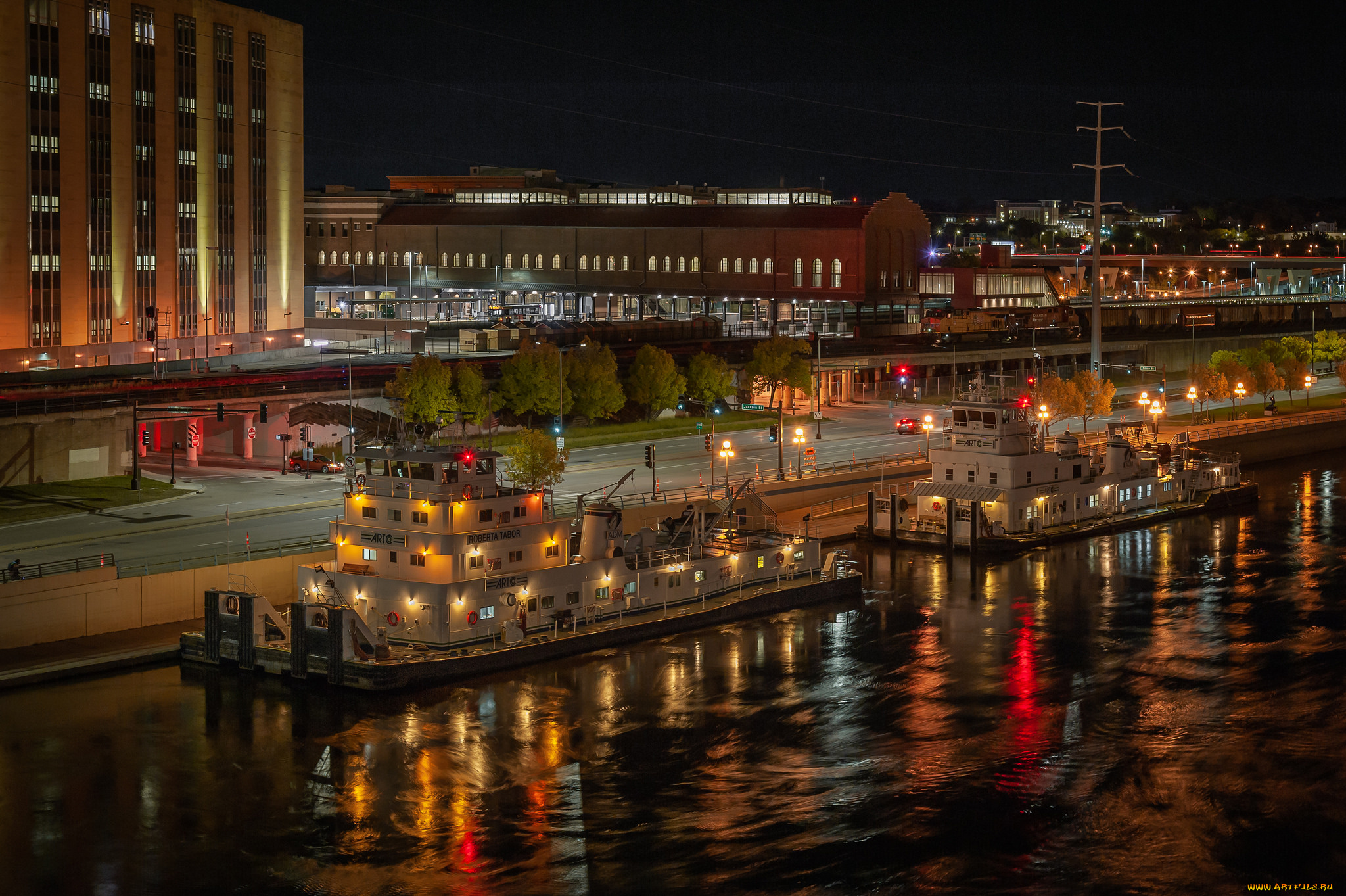 корабли, баркасы, , , буксиры, набережная