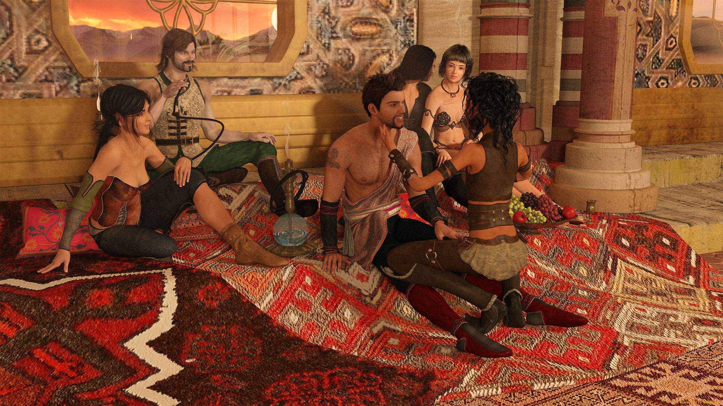 3д, графика, люди, , people, фон, взгляд, девушки