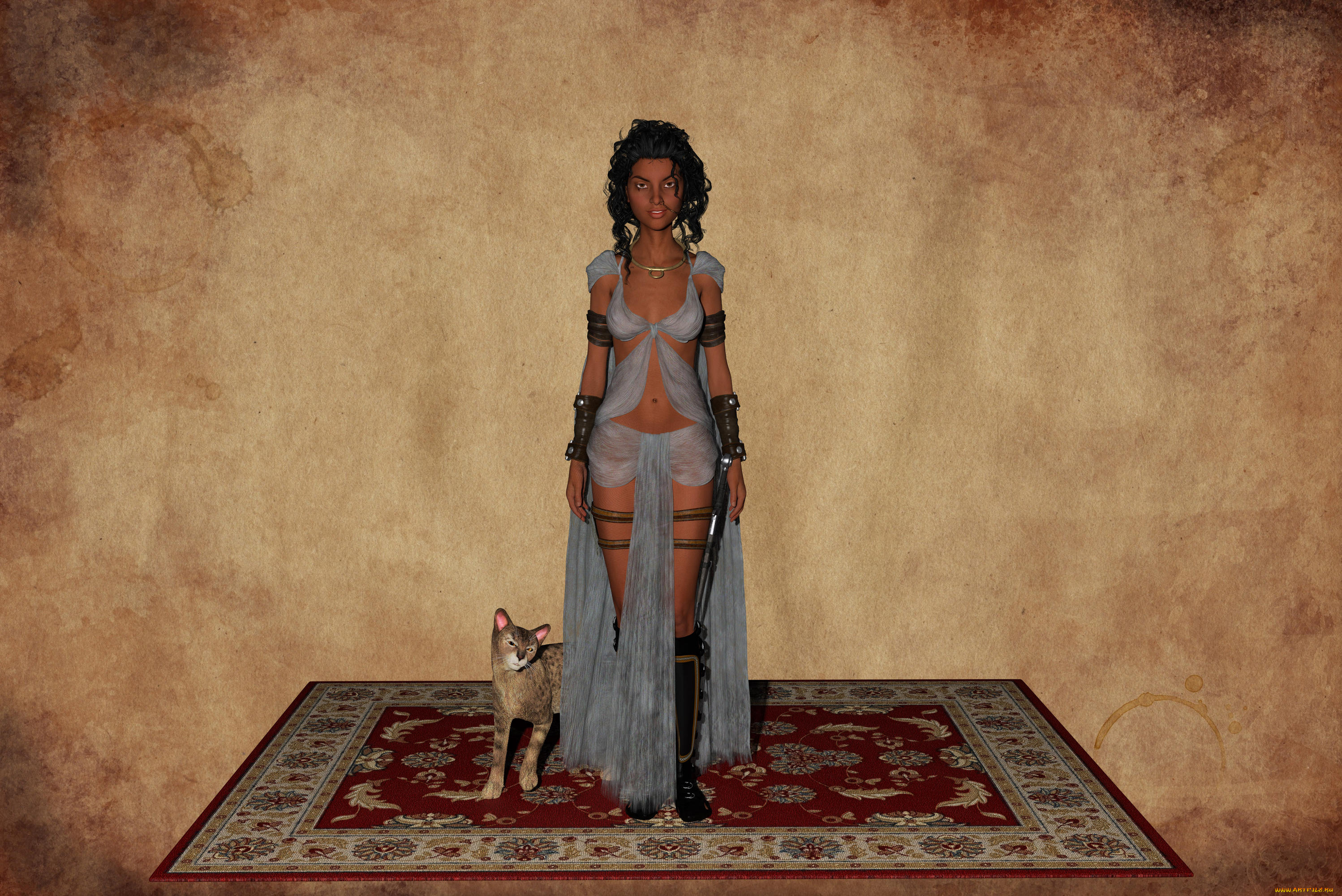 3д, графика, люди, и, животные, , people, and, animals, девушка, фон, взгляд