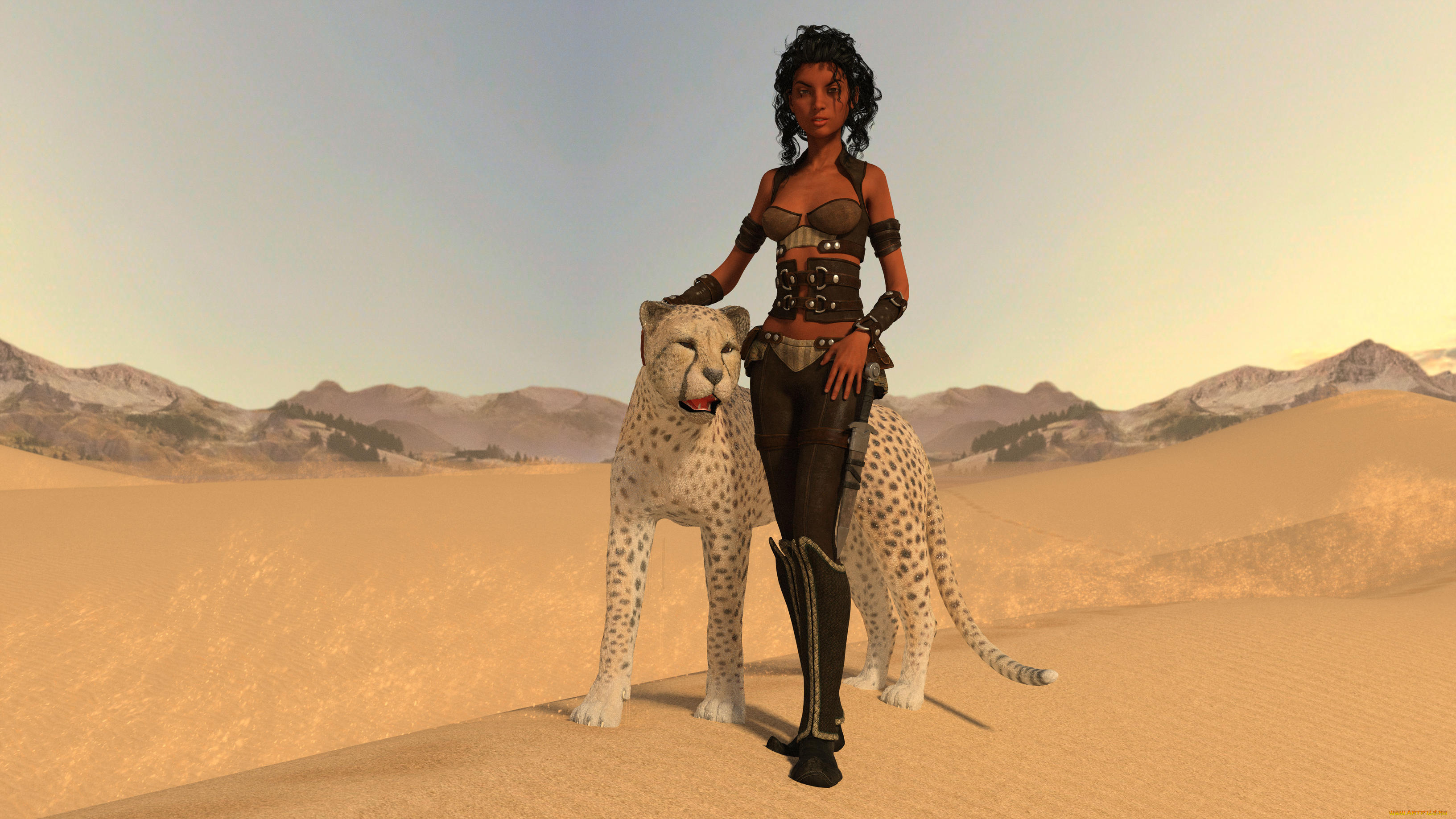 3д, графика, люди, и, животные, , people, and, animals, фон, взгляд, девушка