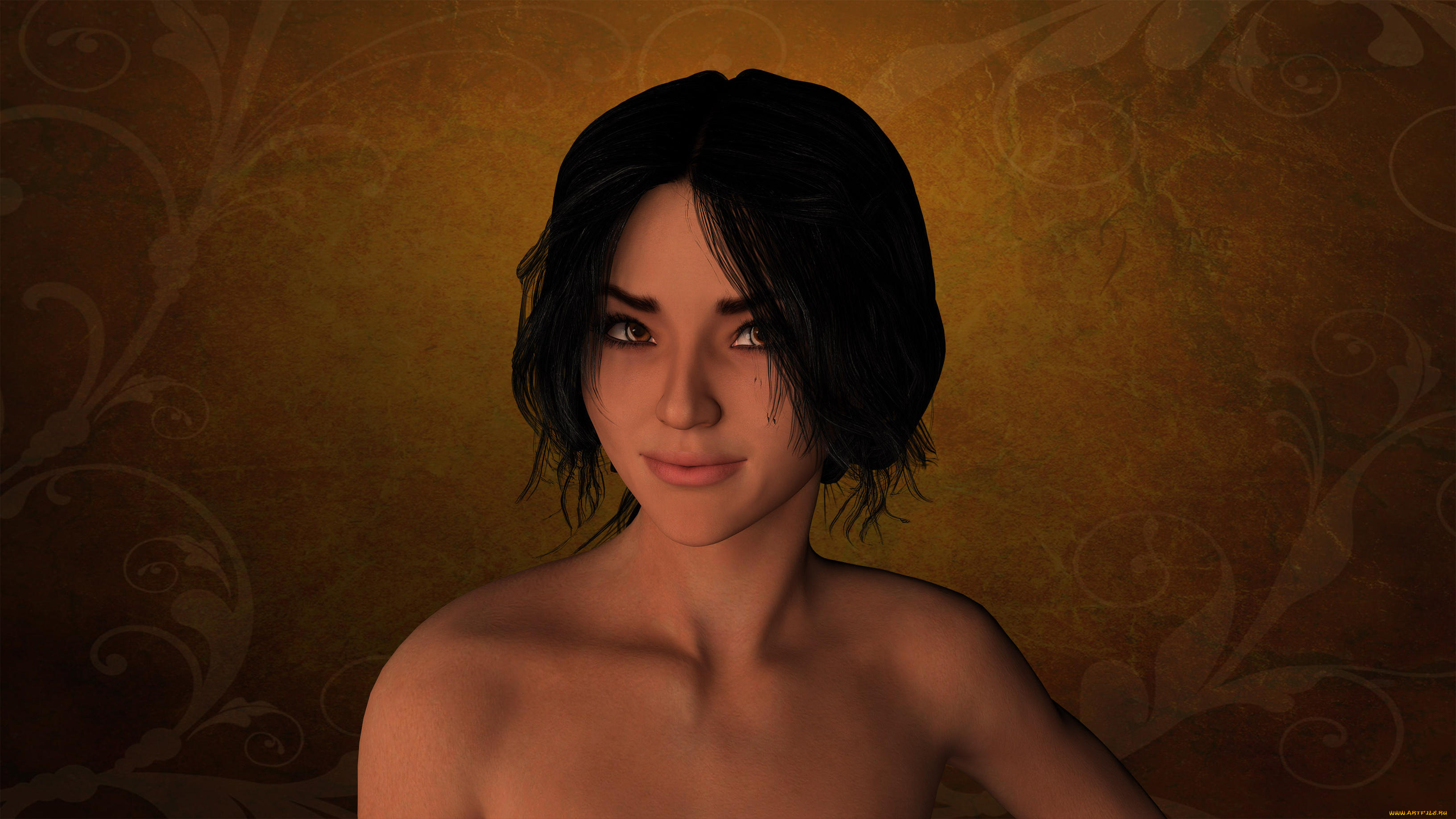 3д, графика, портрет, , portraits, девушка, фон, взгляд