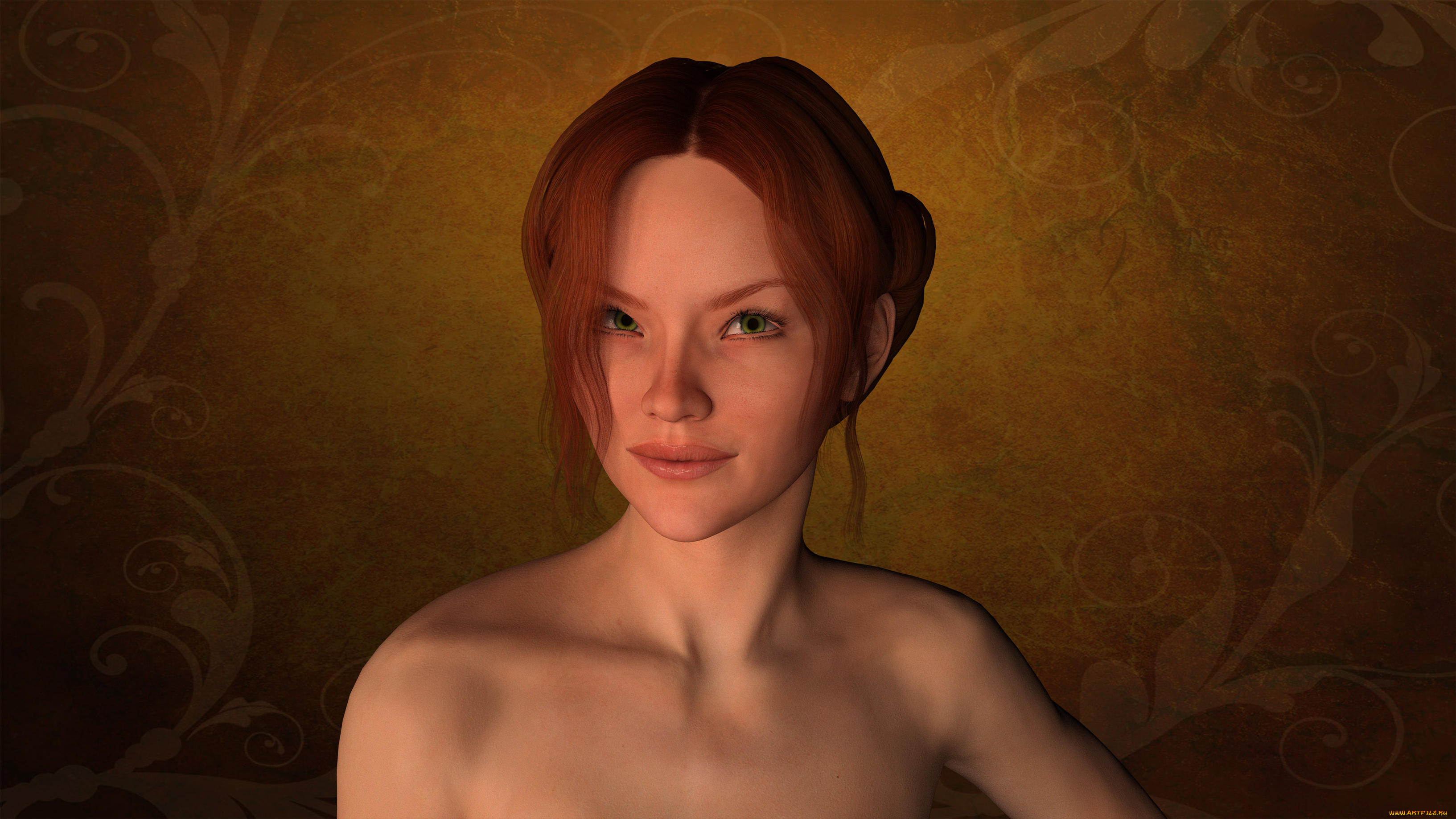 3д, графика, портрет, , portraits, взгляд, фон, девушка