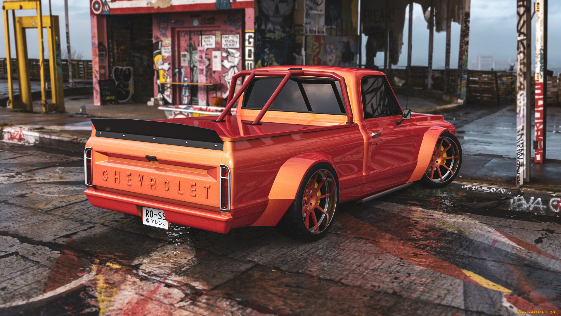 chevrolet, c10, slammed, автомобили, виртуальный, тюнинг, chevrolet, c10, slammed, американская, классика, и, мощь