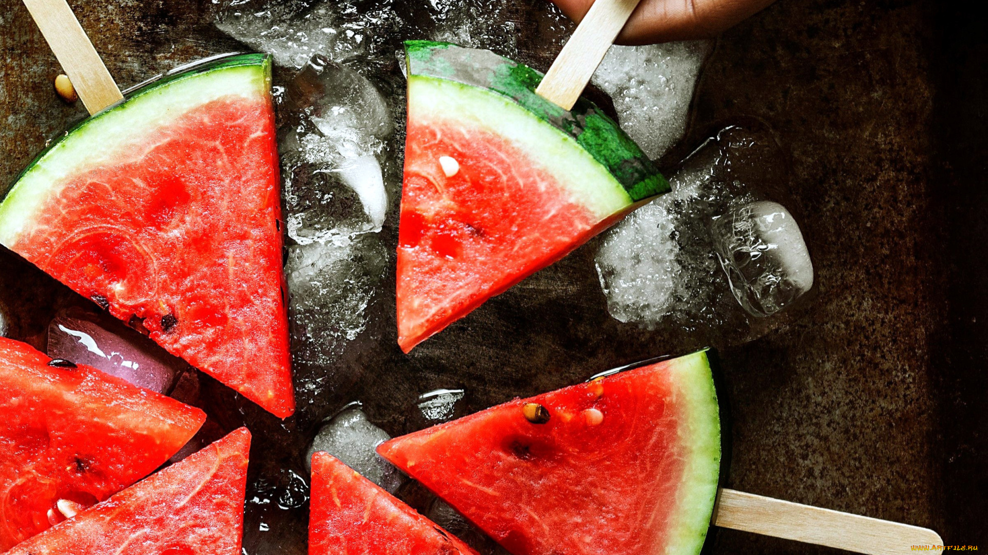 еда, арбуз, лед, сочный