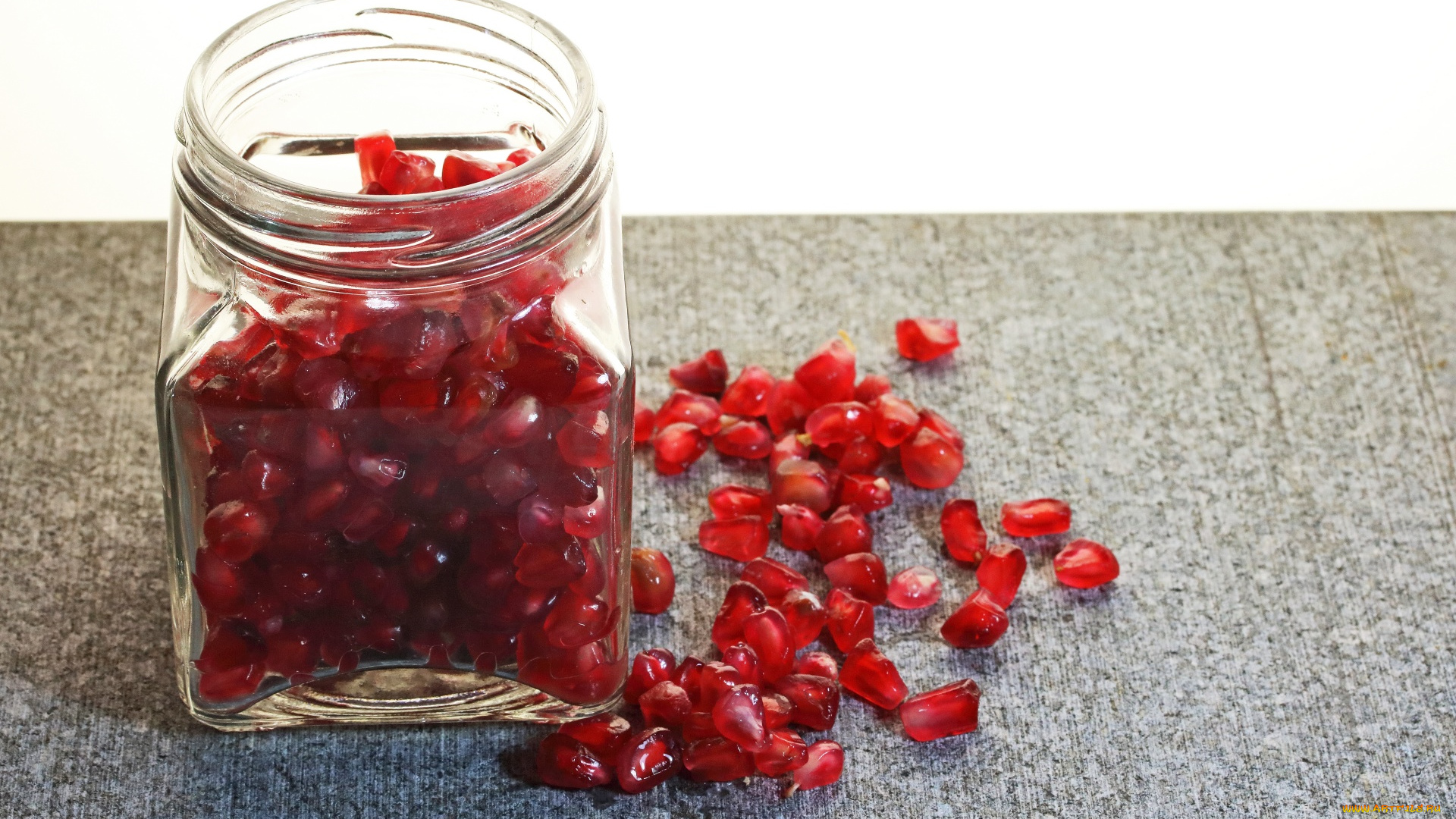 еда, гранат, зерна, банка