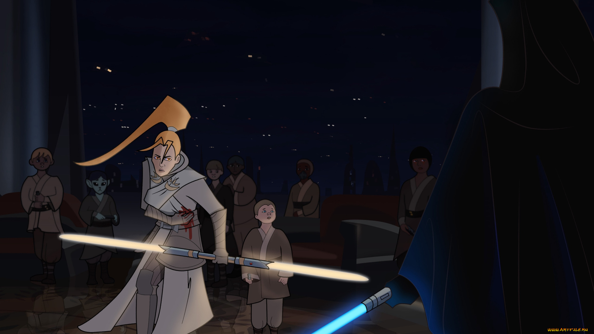 фэнтези, _star, wars, джедаи, ситх, бой, рана