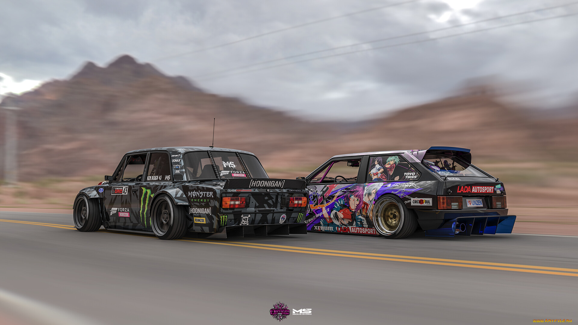 itasha, kamaz, lada, 2108, -, hoonitruck, kamaz, vaz, 2106, автомобили, виртуальный, тюнинг, itasha, kamaz, lada, 2108, and, hoonitruck, tow, vaz, 2106, hoonicorn, турбо, пушки