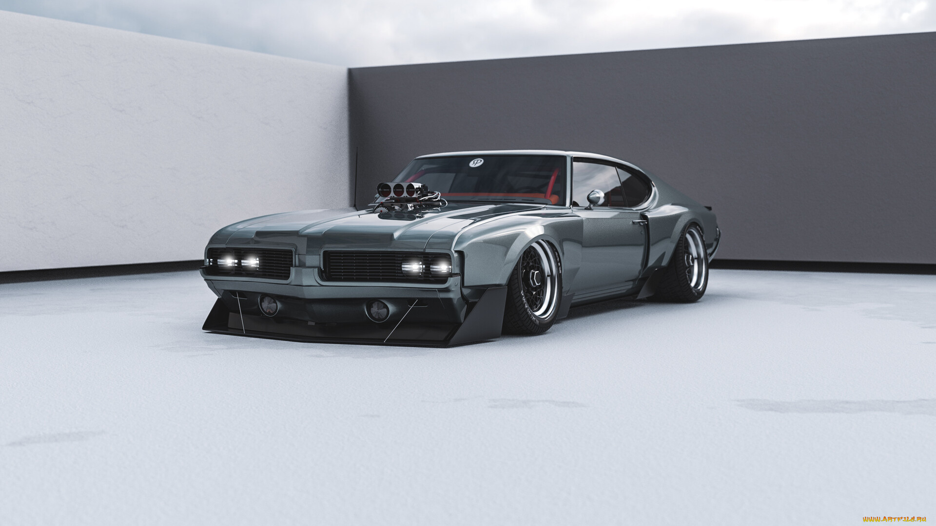 oldsmobile, 442, widebody, автомобили, виртуальный, тюнинг, oldsmobile, 442, widebody, американская, классика, и, мощь