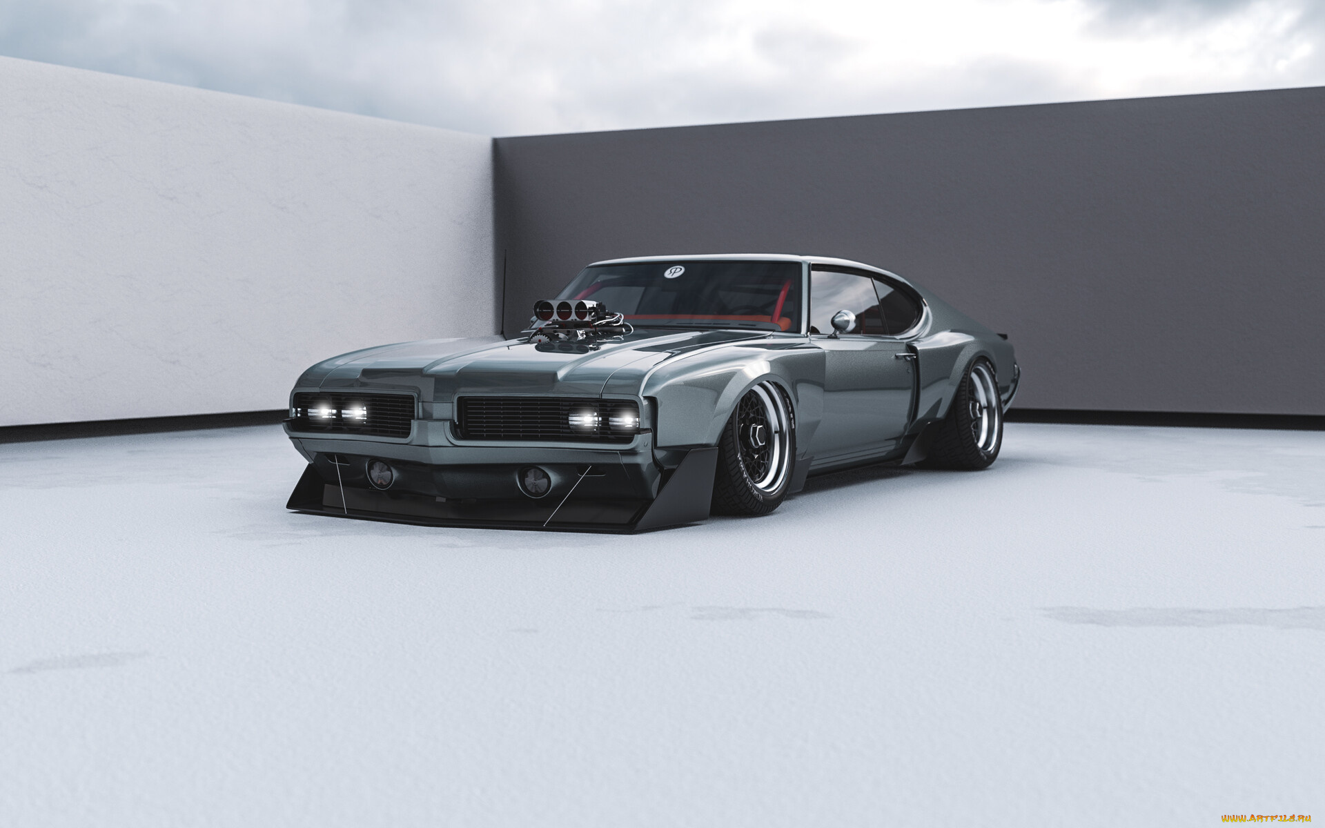 oldsmobile, 442, widebody, автомобили, виртуальный, тюнинг, oldsmobile, 442, widebody, американская, классика, и, мощь