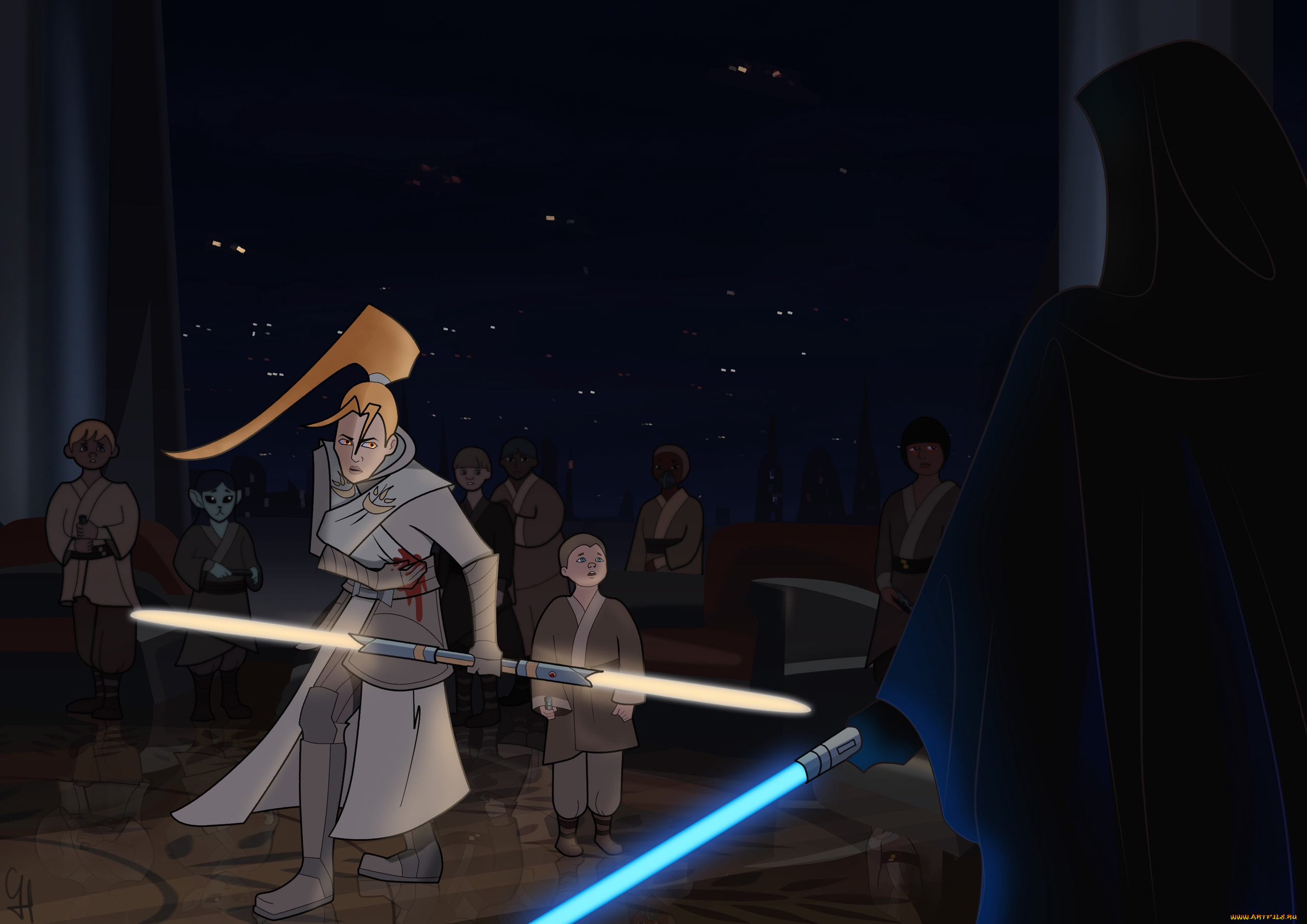 фэнтези, _star, wars, джедаи, ситх, бой, рана