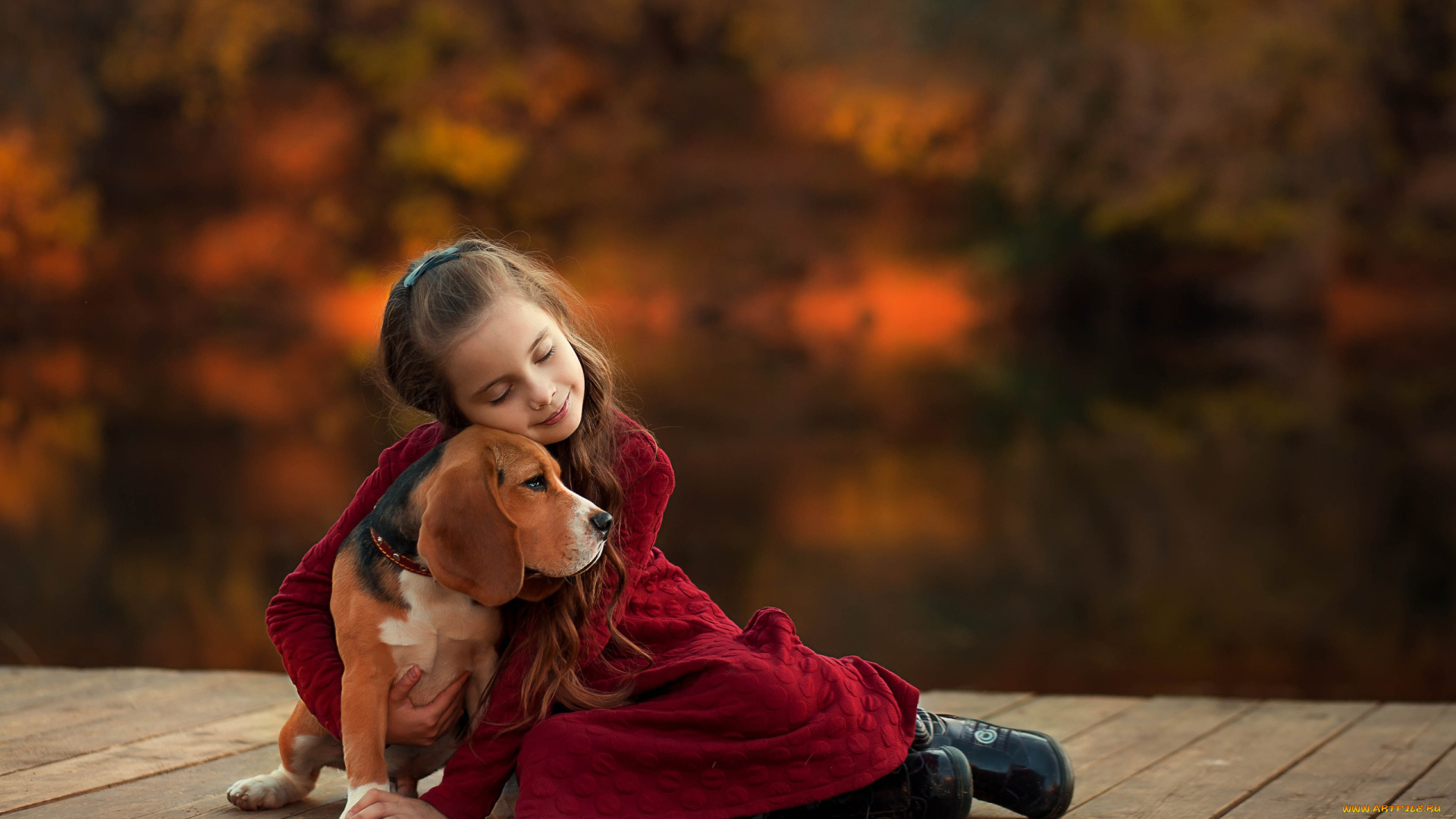 разное, дети, девочка, собака